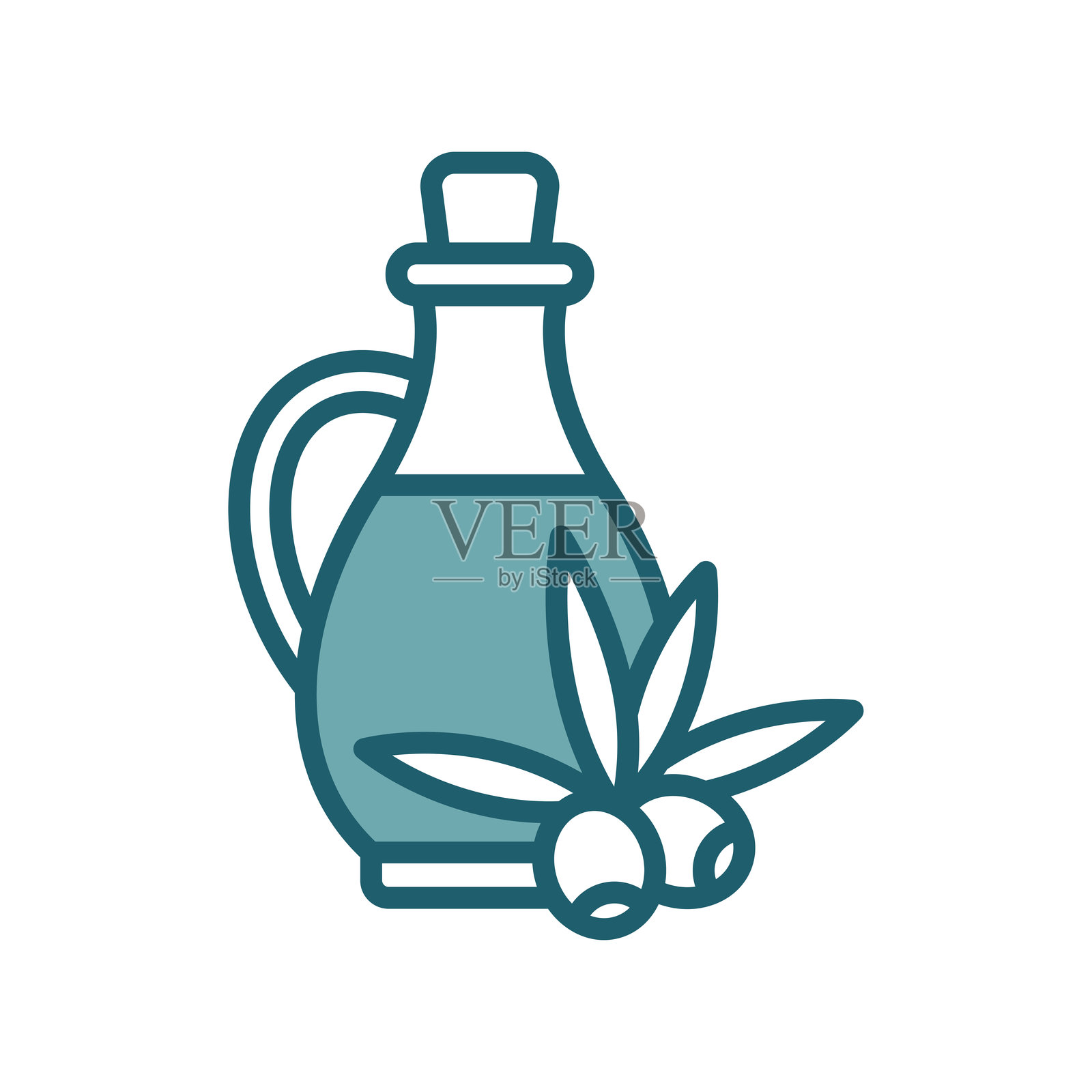 橄榄油瓶图标矢量设计模板，简单而干净插画图片素材