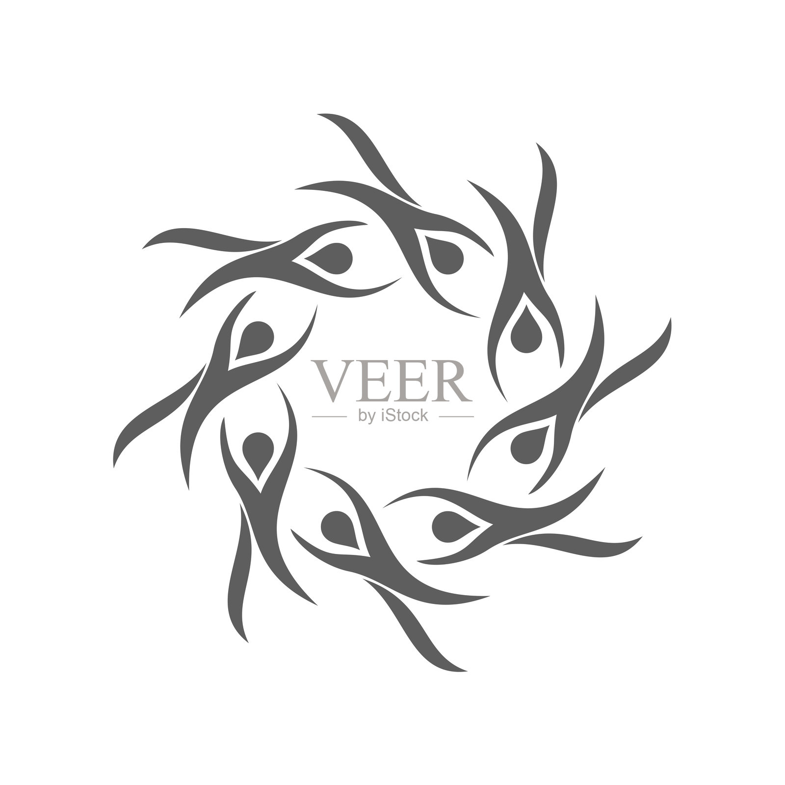 人形圆形装饰矢量logo模板插画图片素材