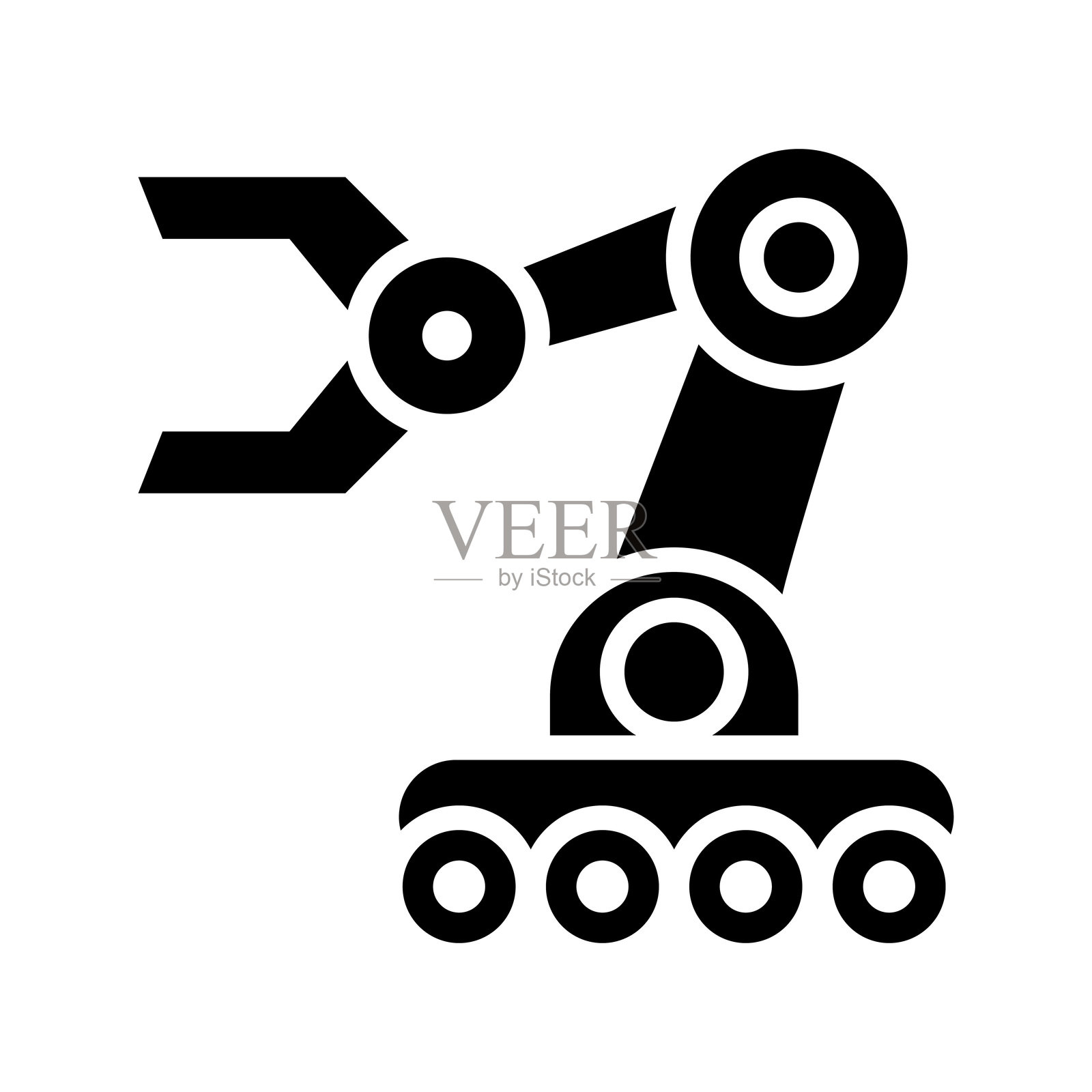 扁平图标风格的机器人图标插画图片素材