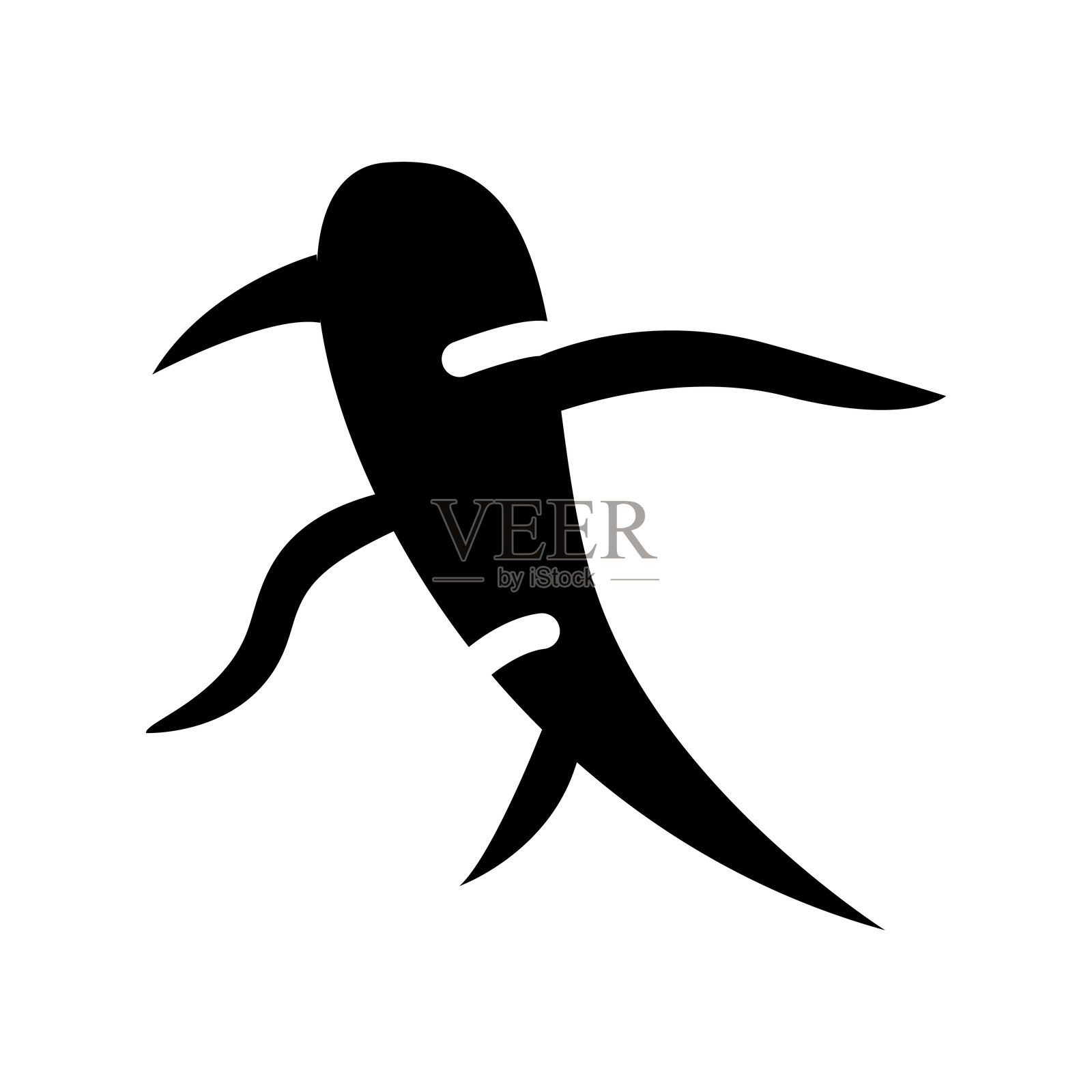 人参图标，扁平化图形风格插画图片素材