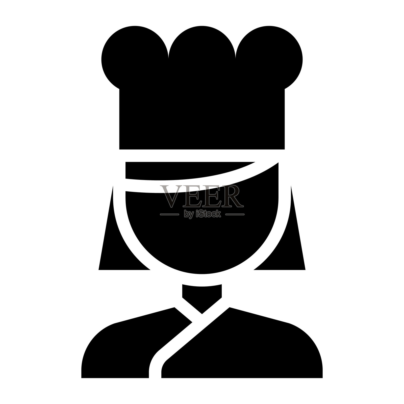 女性厨师图标，扁平化图形风格插画图片素材