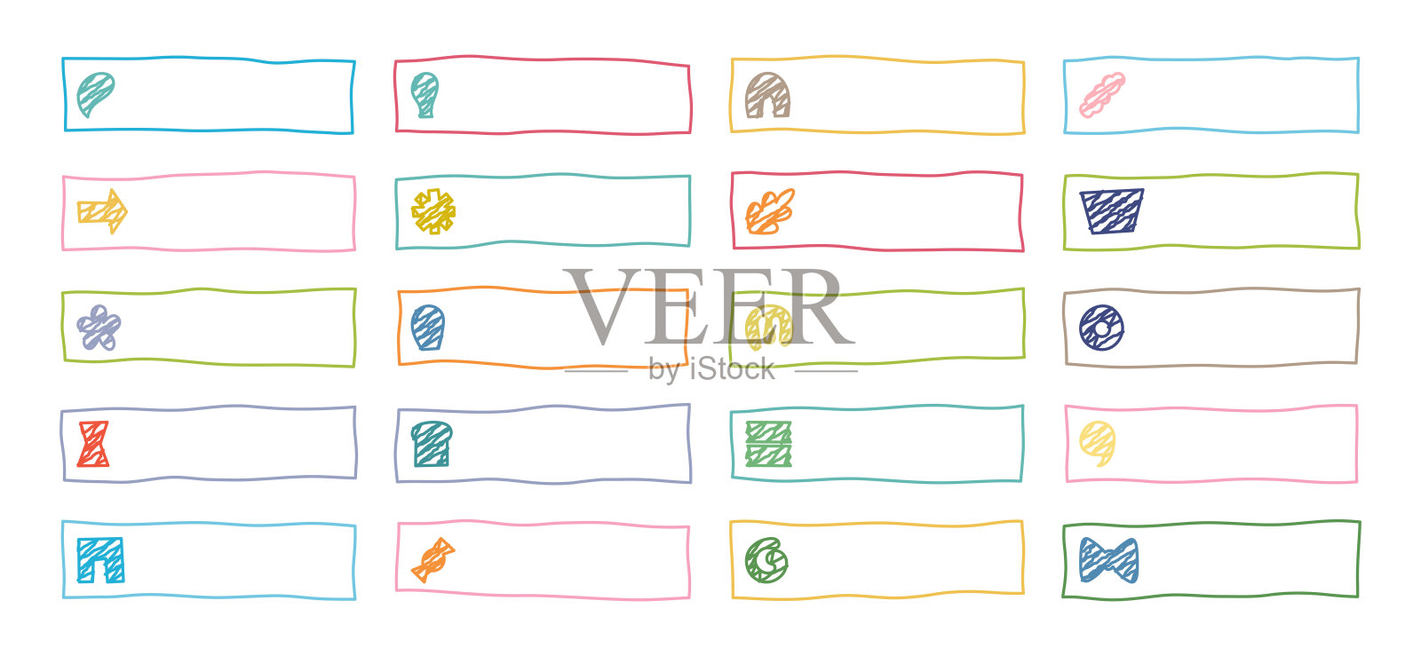 几何形状装饰的风景笔记插画图片素材