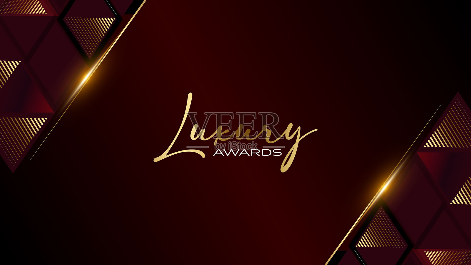 红色皇家奖项图形背景。皇家奖项图形背景。庆典装饰邀请函。婚礼娱乐好莱坞宝莱坞之夜。奢华品牌高标准奖项背景。插画图片素材