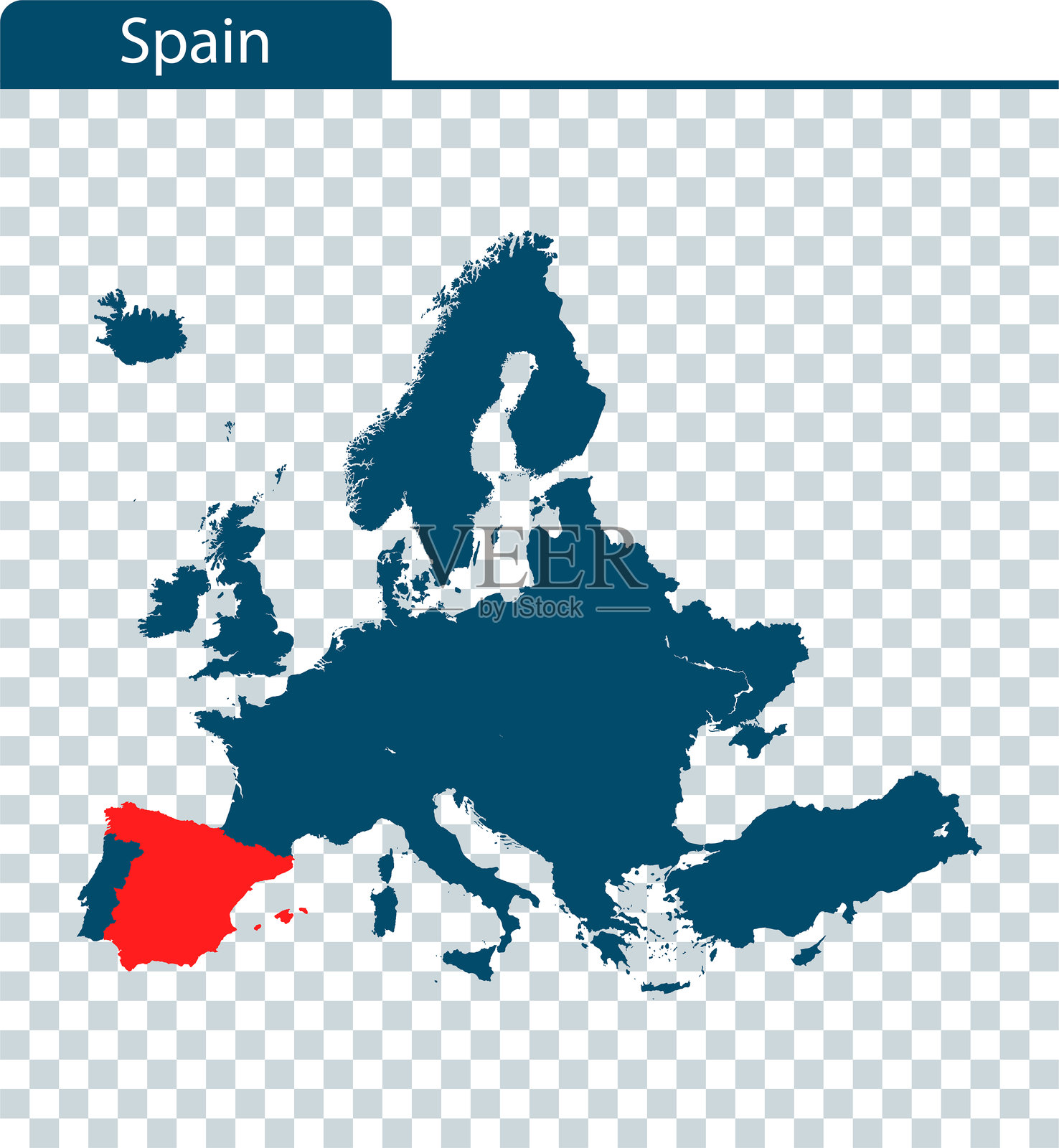 西班牙地图插画图片素材