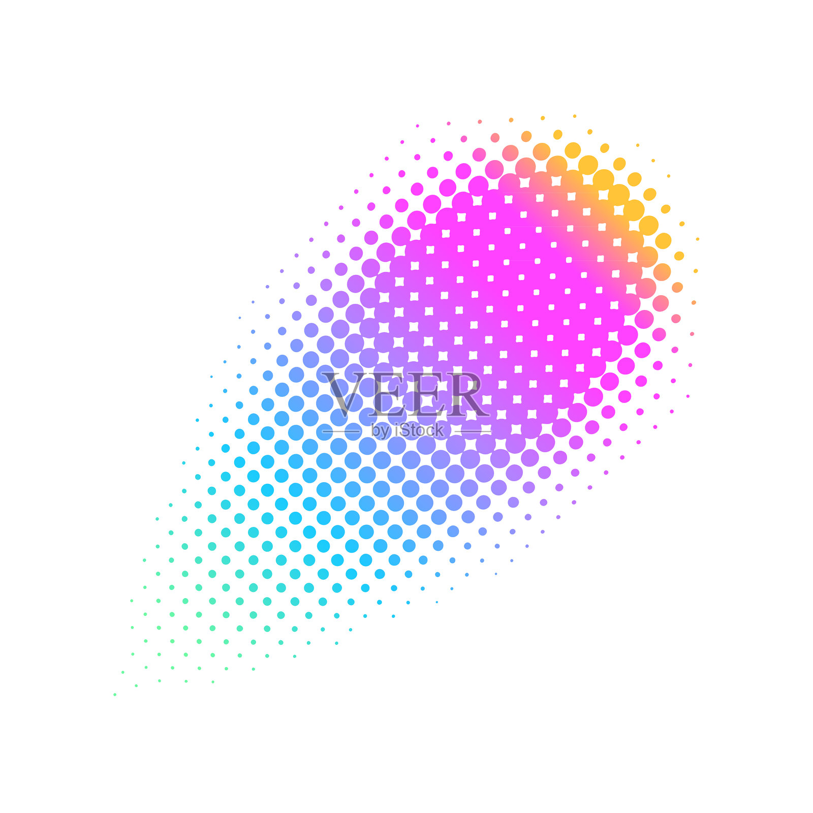 半色调点阵的彗星，带有光速尾迹插画图片素材