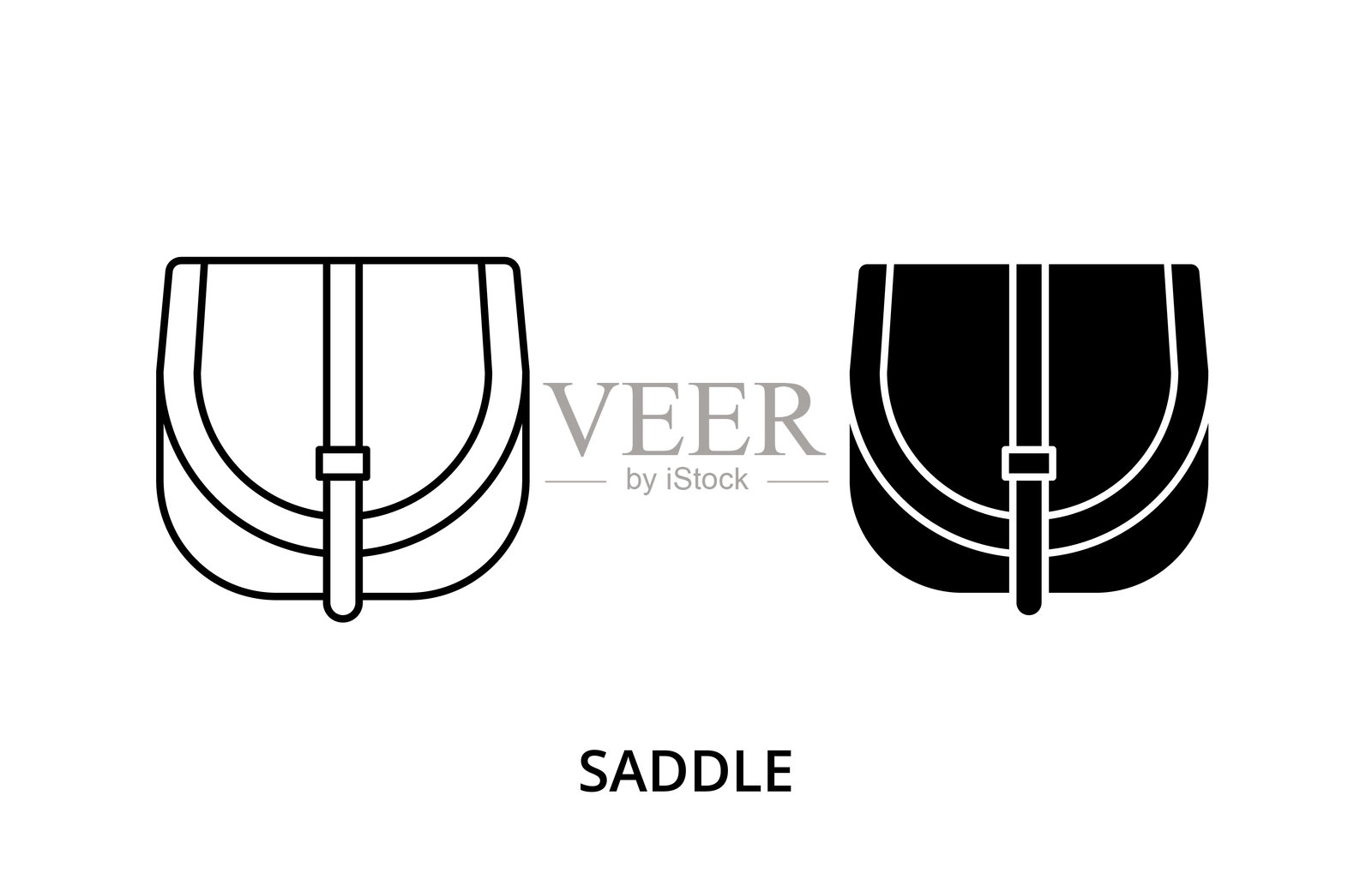 鞍包图标，线条可编辑的轮廓和剪影插画图片素材