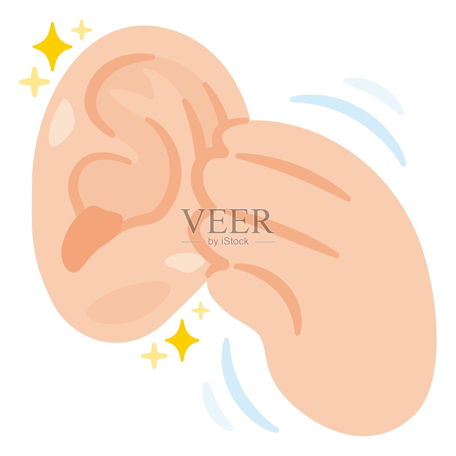 耳朵按摩的插图插画图片素材