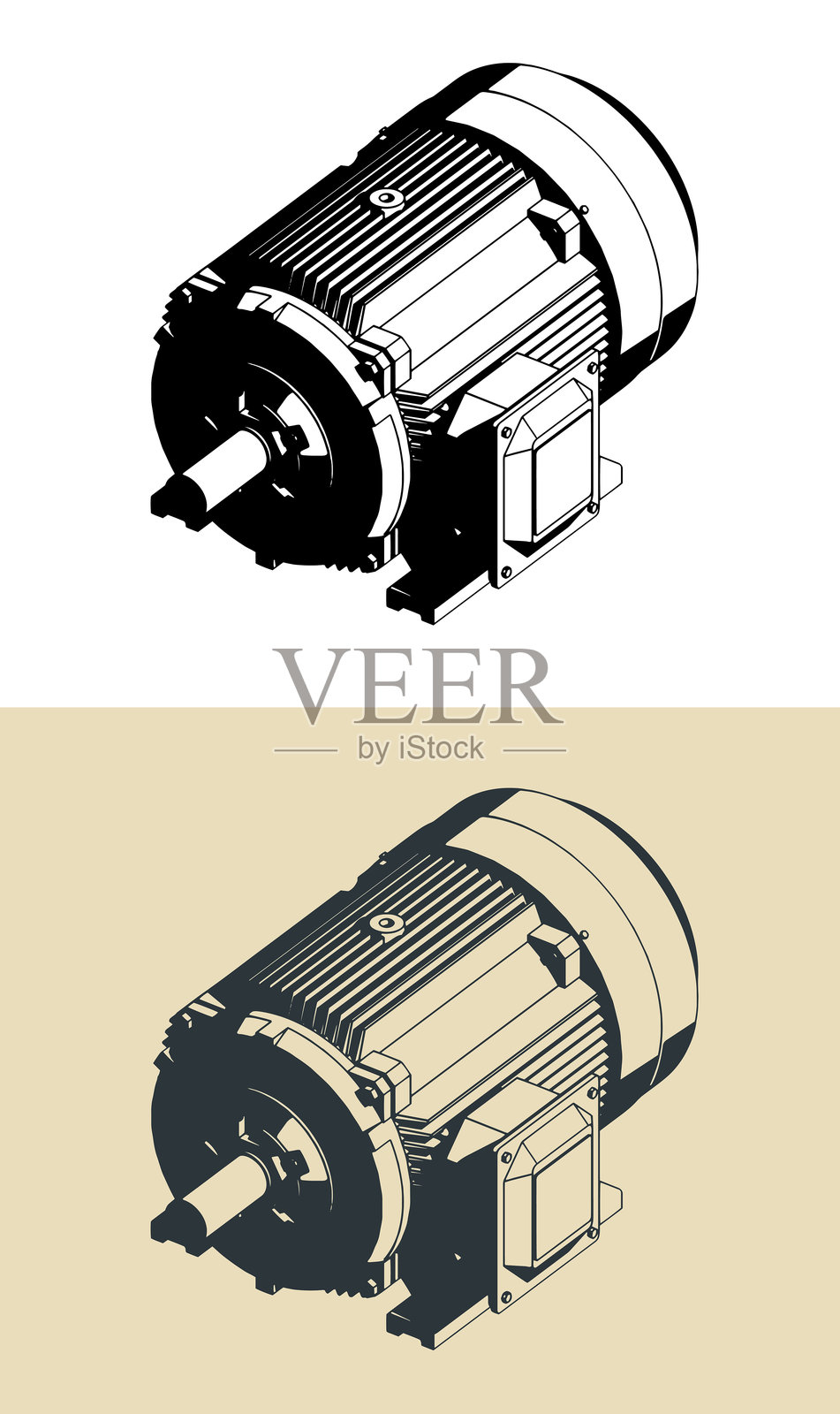 电动机等轴测插图插画图片素材