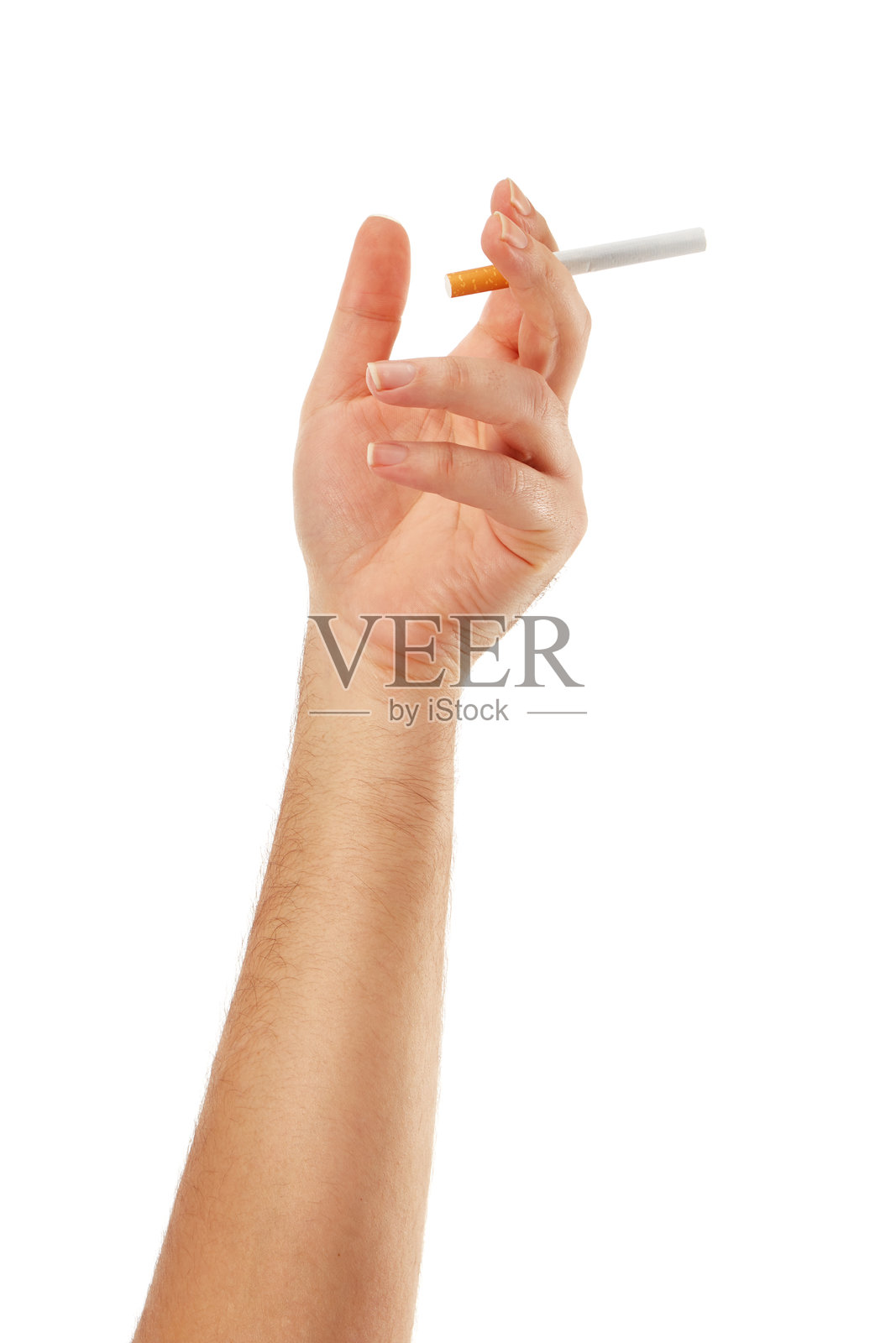 男性手握着香烟照片摄影图片