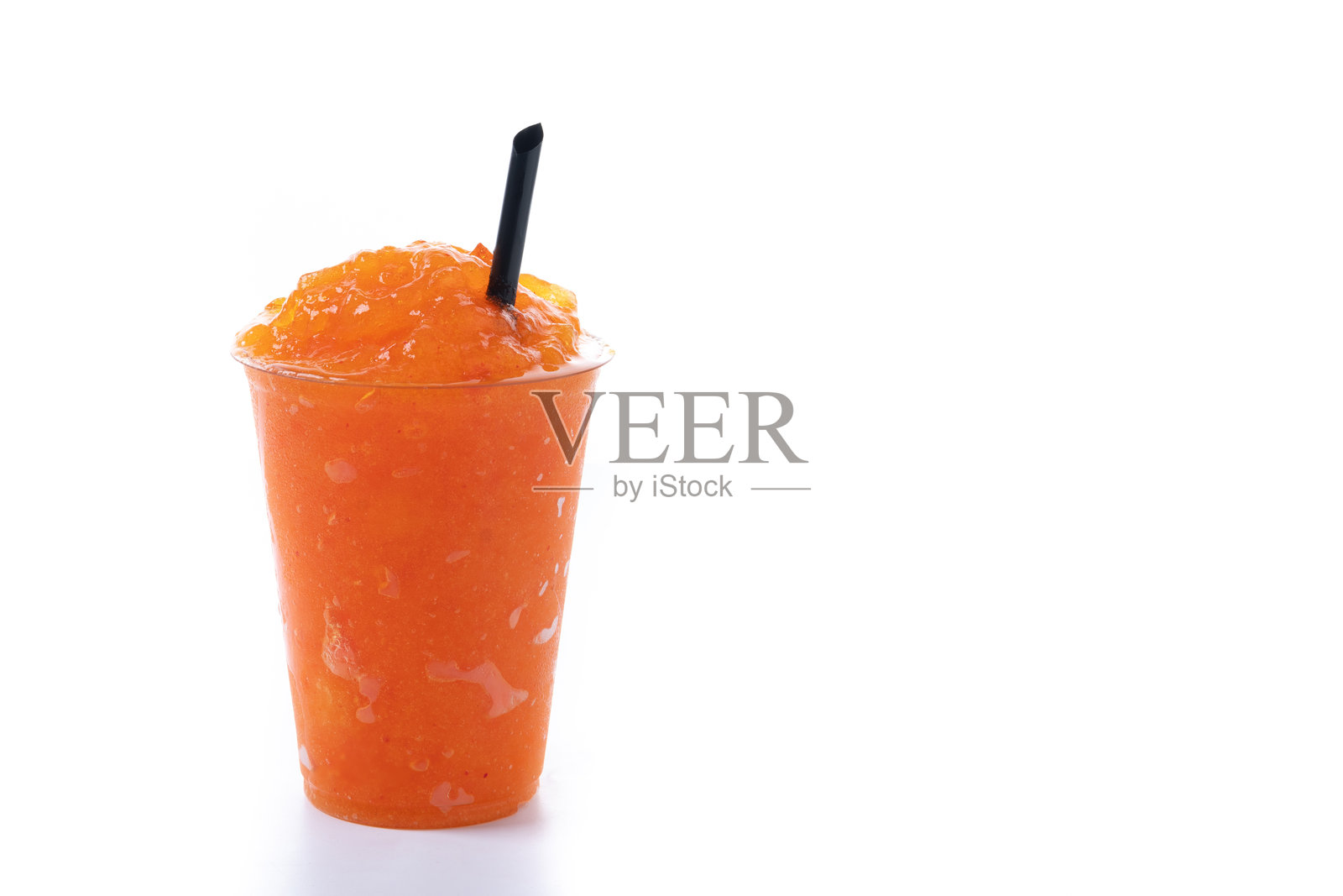 橙色冰沙孤立在白色背景上照片摄影图片