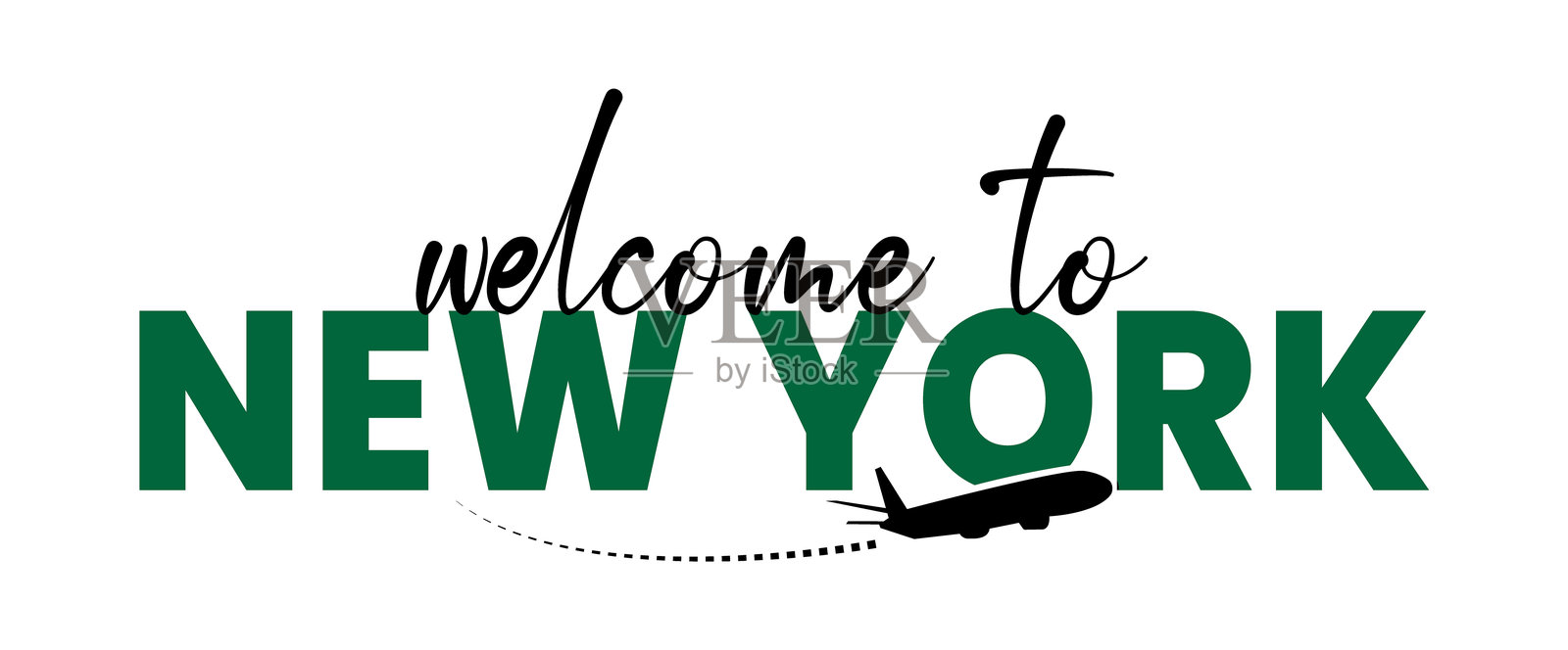 欢迎来到纽约标志，书法矢量艺术，横幅海报插画图片素材