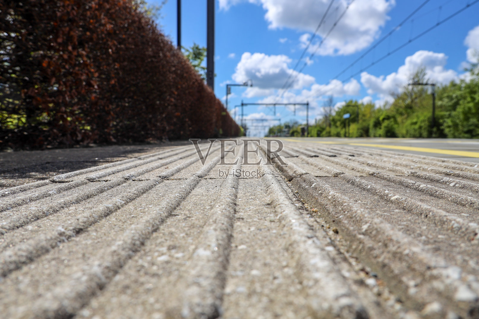 Nieuw-Vennep火车站为视障人士提供的指导线照片摄影图片