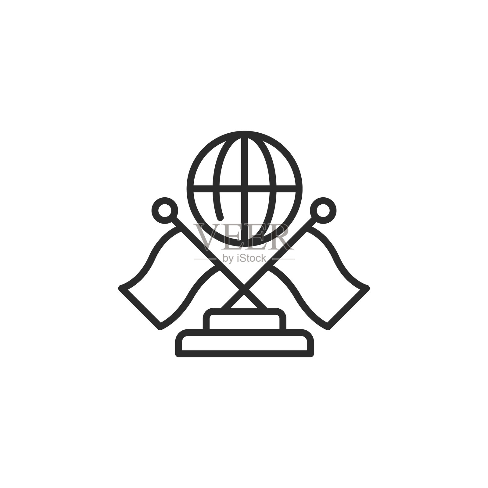 挥动的旗帜图标插画图片素材