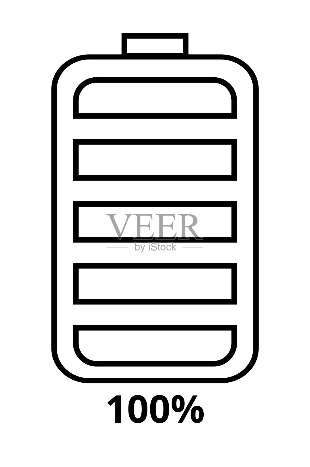 手机电池，充满电100%插画图片素材