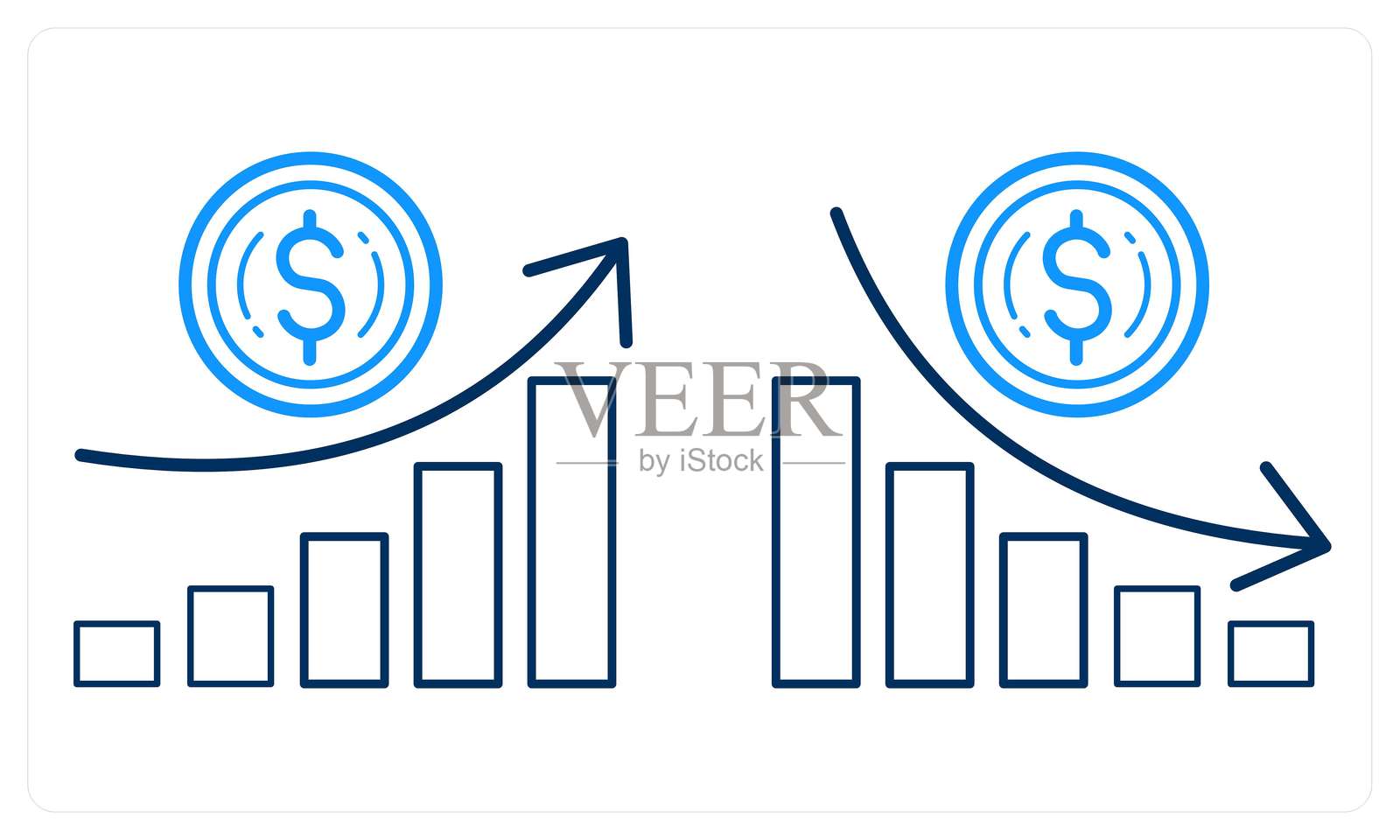 投资增长与投资损失插画图片素材