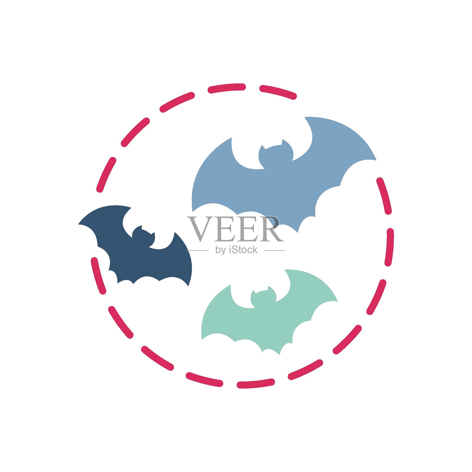 万圣节元素扁平矢量图标，易于修改或编辑插画图片素材