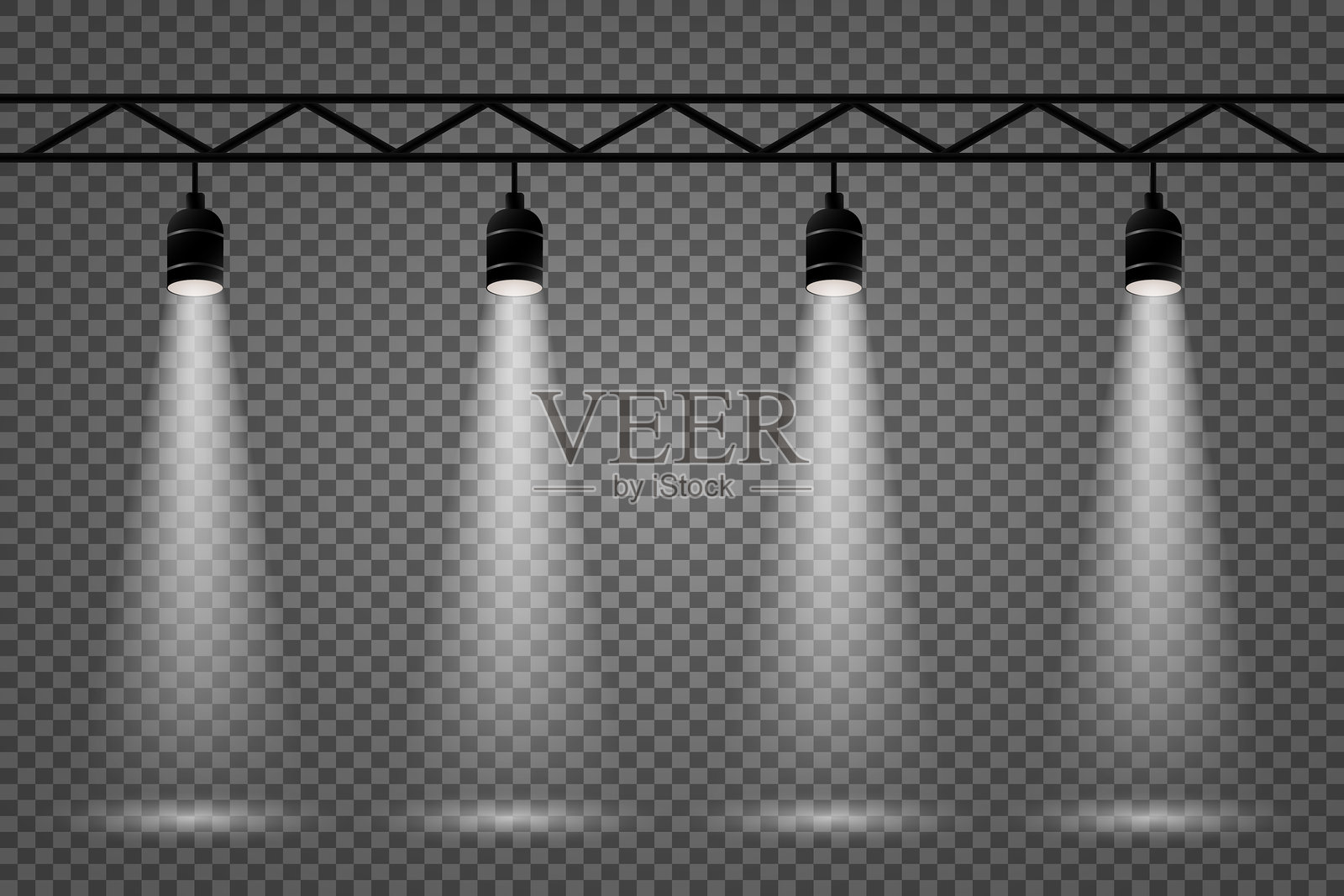 逼真的聚光灯用于照明。插画图片素材