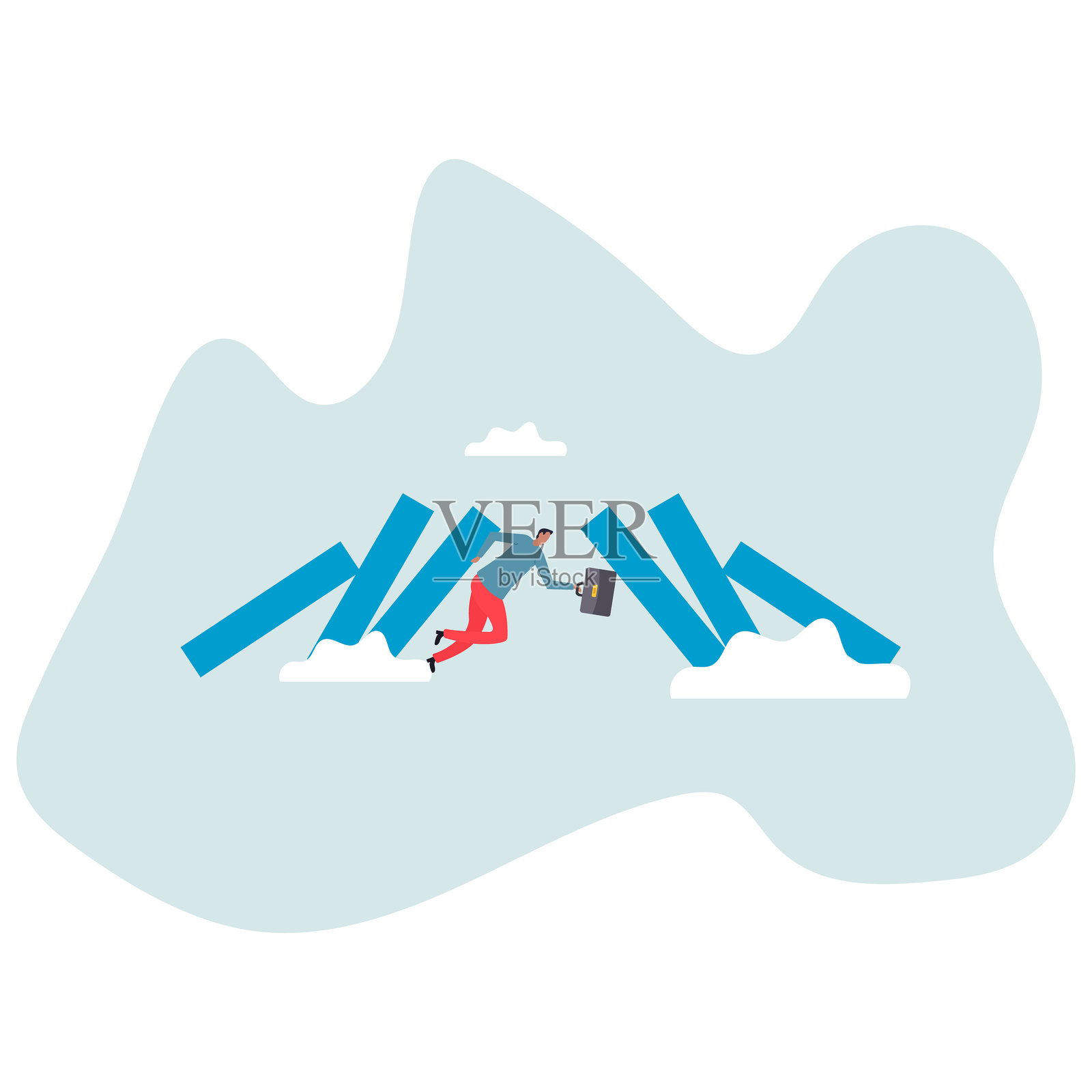 危机管理，领导力应对灾难情况，设计角色。插画图片素材