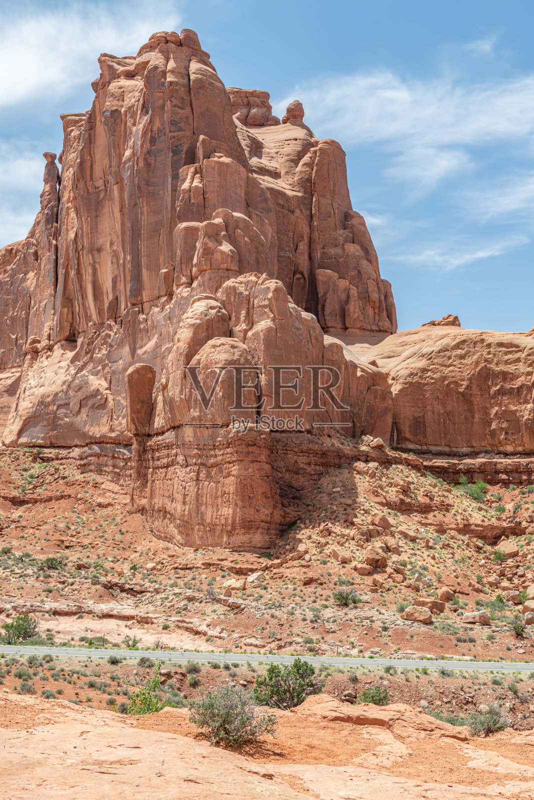 犹他州拱门国家公园的布特芬岩石地貌照片摄影图片