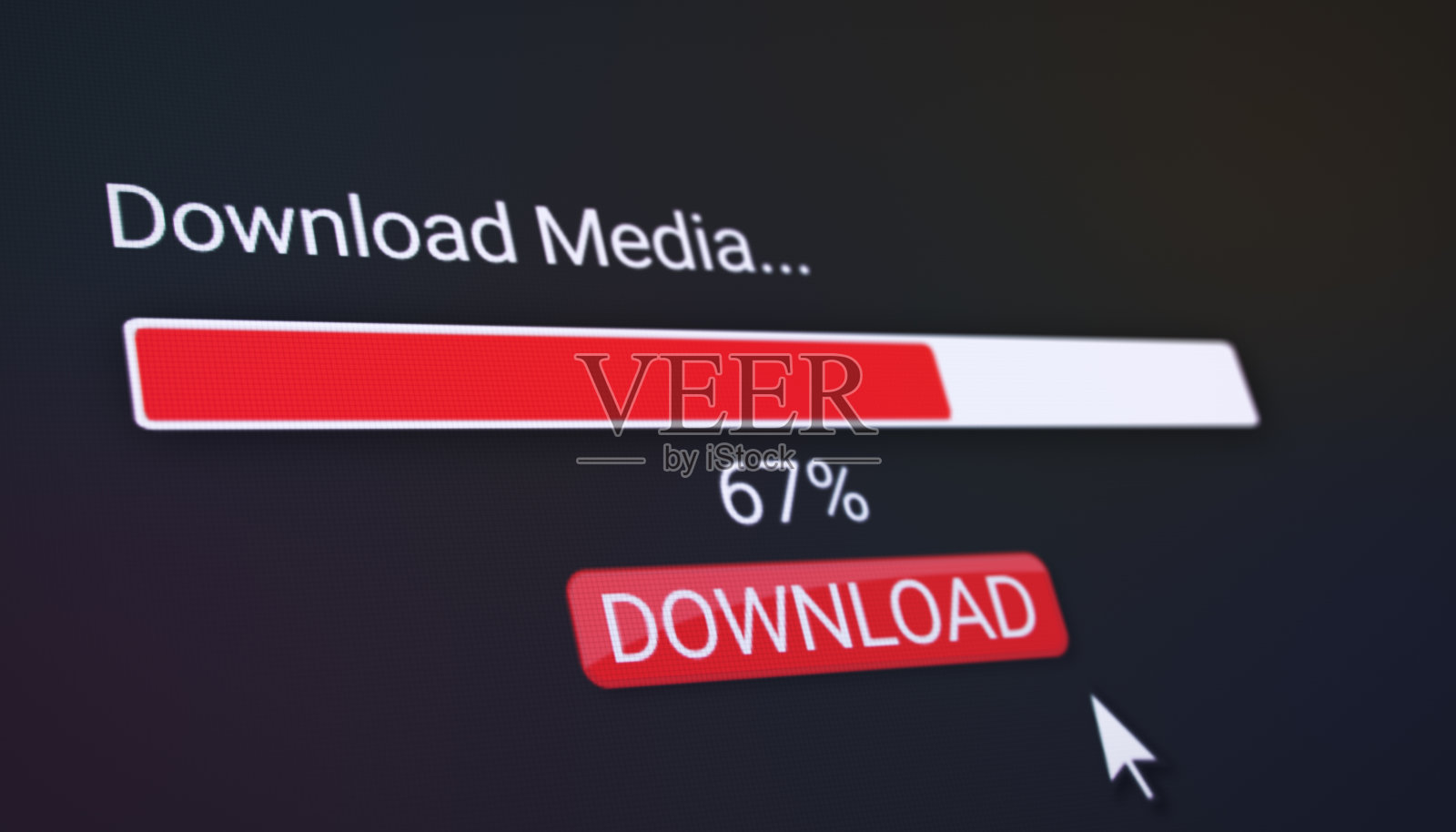 带有红色下载按钮的网站插图。照片摄影图片