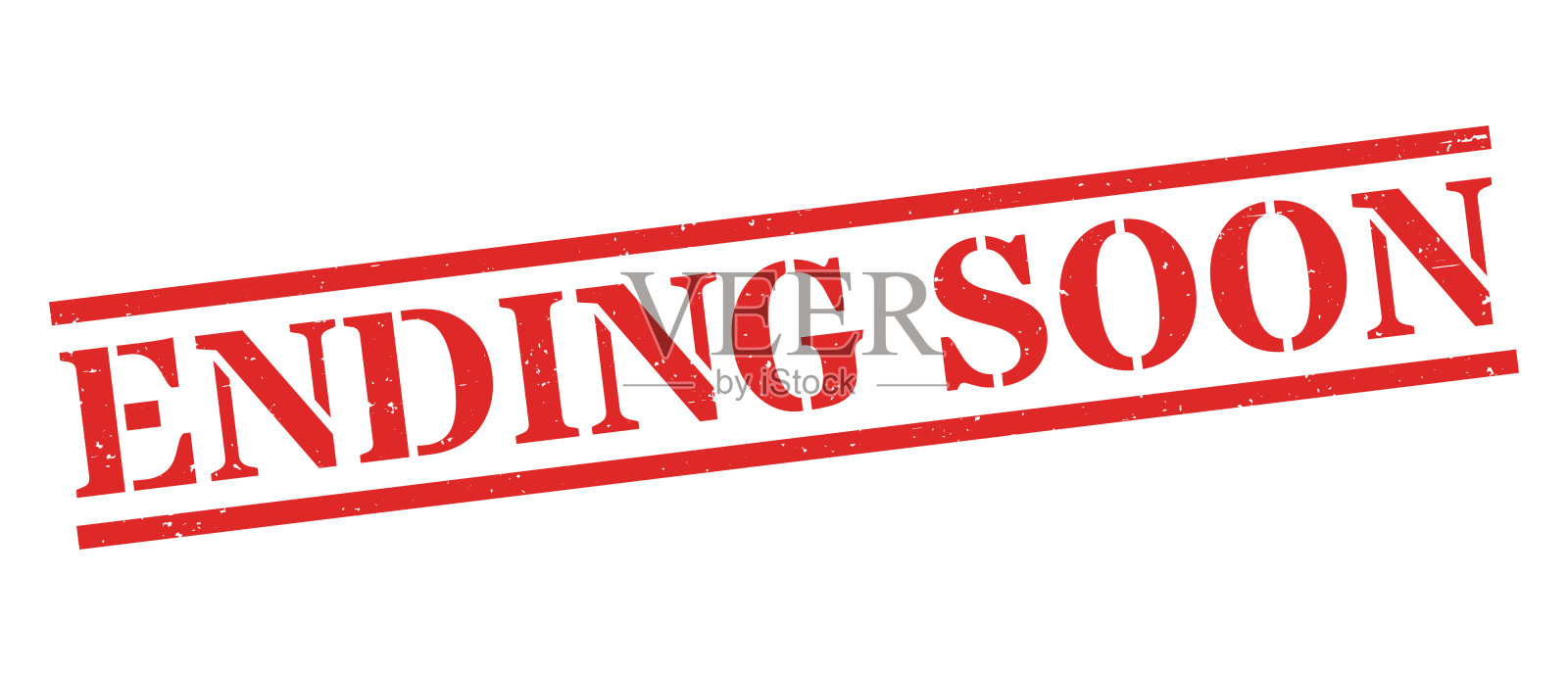 即将结束 - 红色橡胶印章在空白背景上插画图片素材