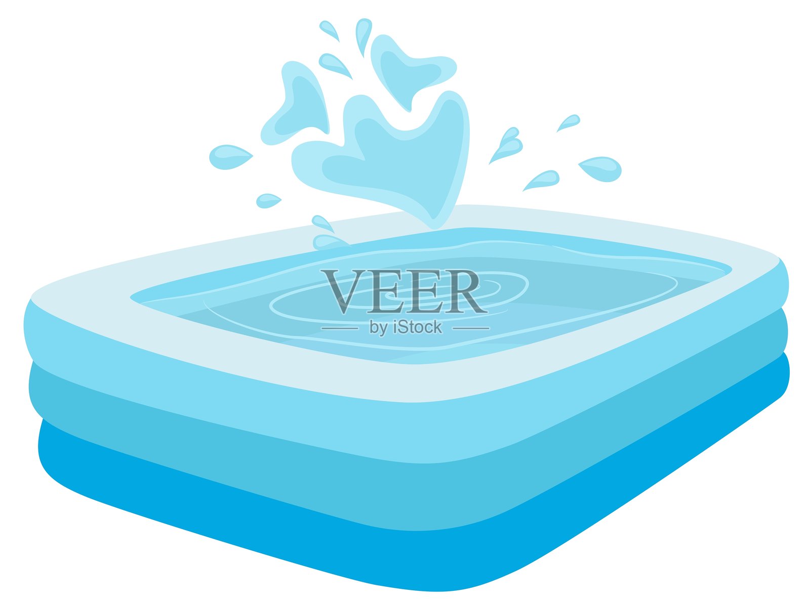 白色背景上的游泳池。插画图片素材