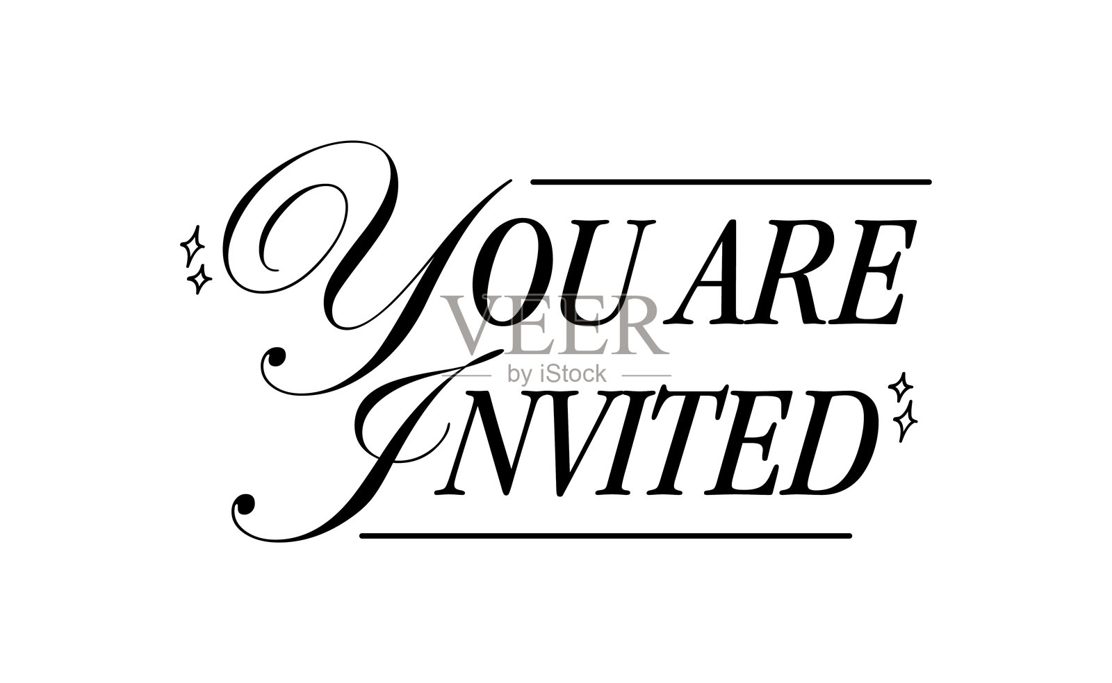 优雅的卡片设计，配有精美的边框。邀请文字横幅插画图片素材