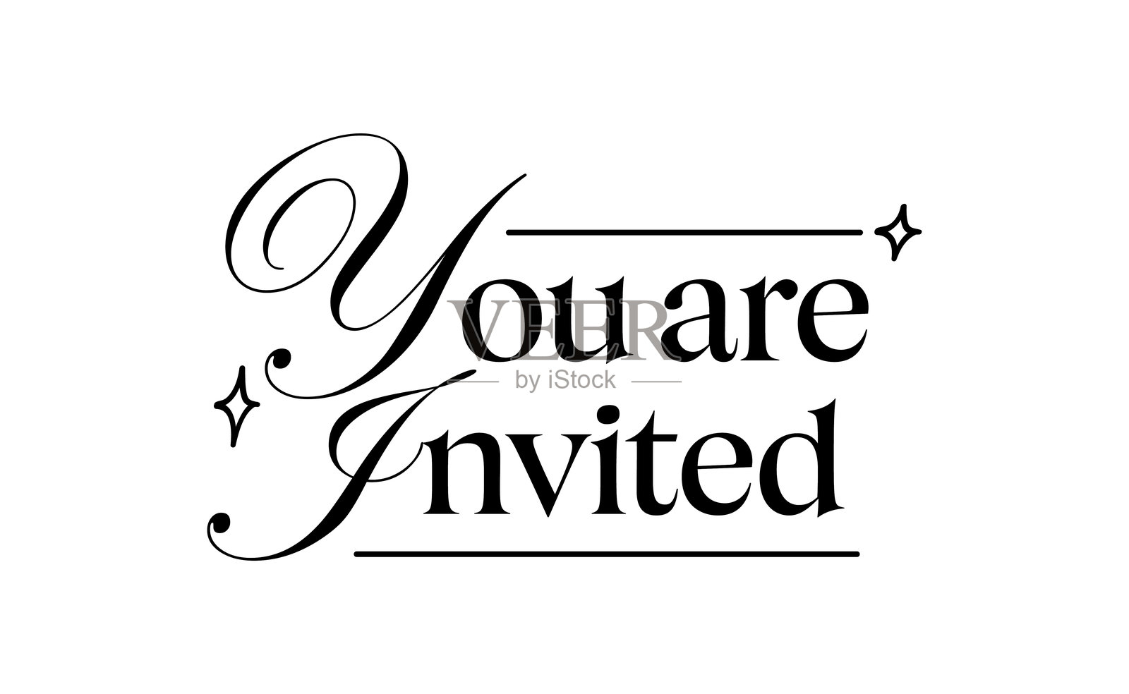 优雅的卡片设计，配有精美的边框。邀请文字横幅插画图片素材