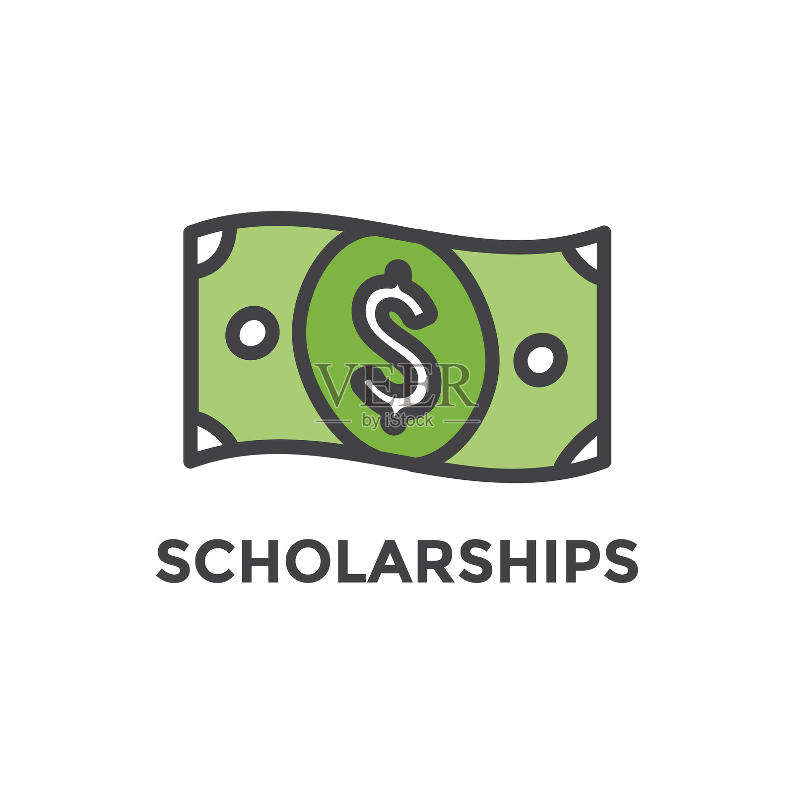 奖学金 - 学生贷款债务免除图标插画图片素材