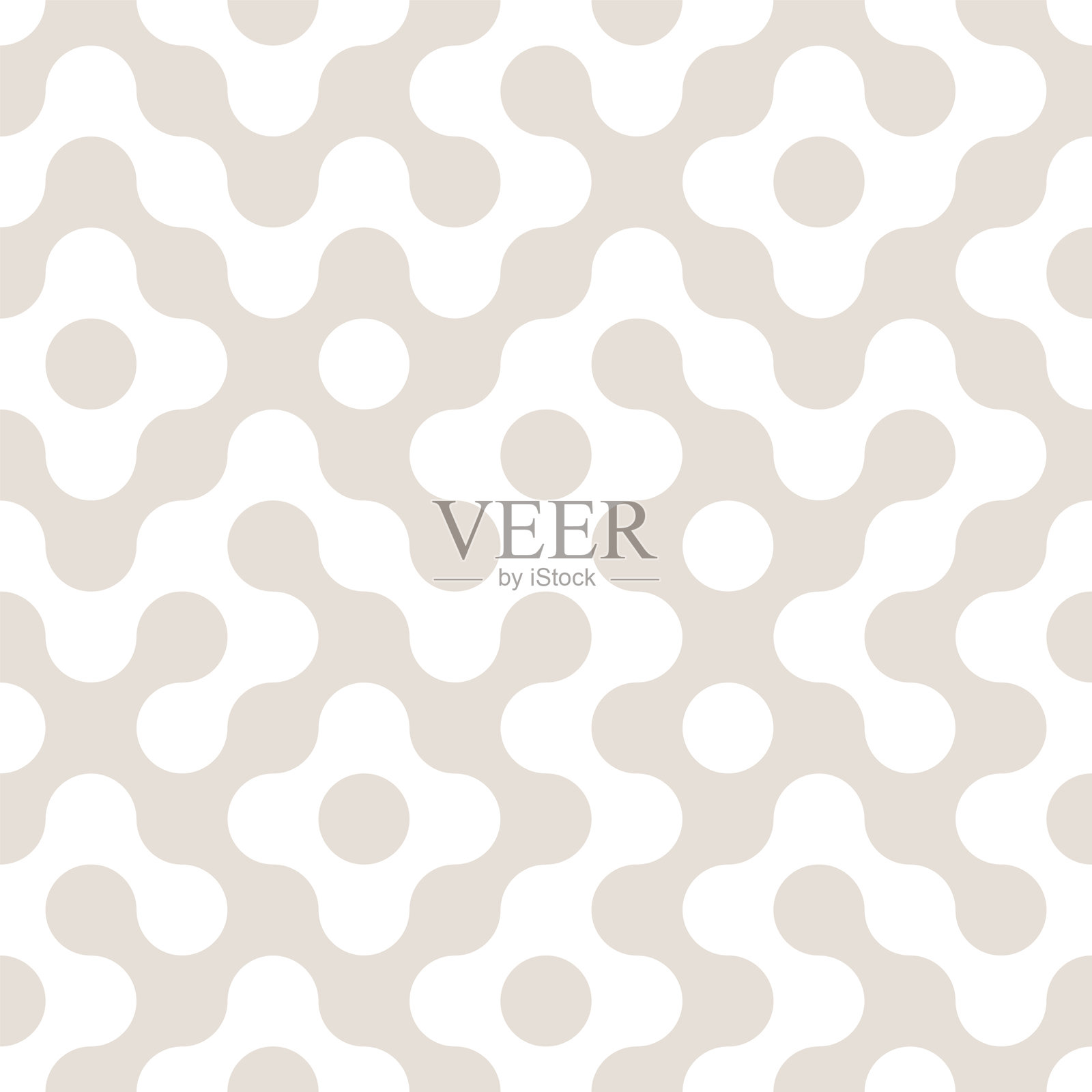 平面风格的Truchet瓷砖圆形无缝图案。带有圆形的马赛克背景。现代几何无限图案。插画图片素材