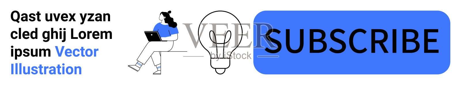 引人注目的简约设计和文本元素的订阅按钮，适用于网页插画图片素材