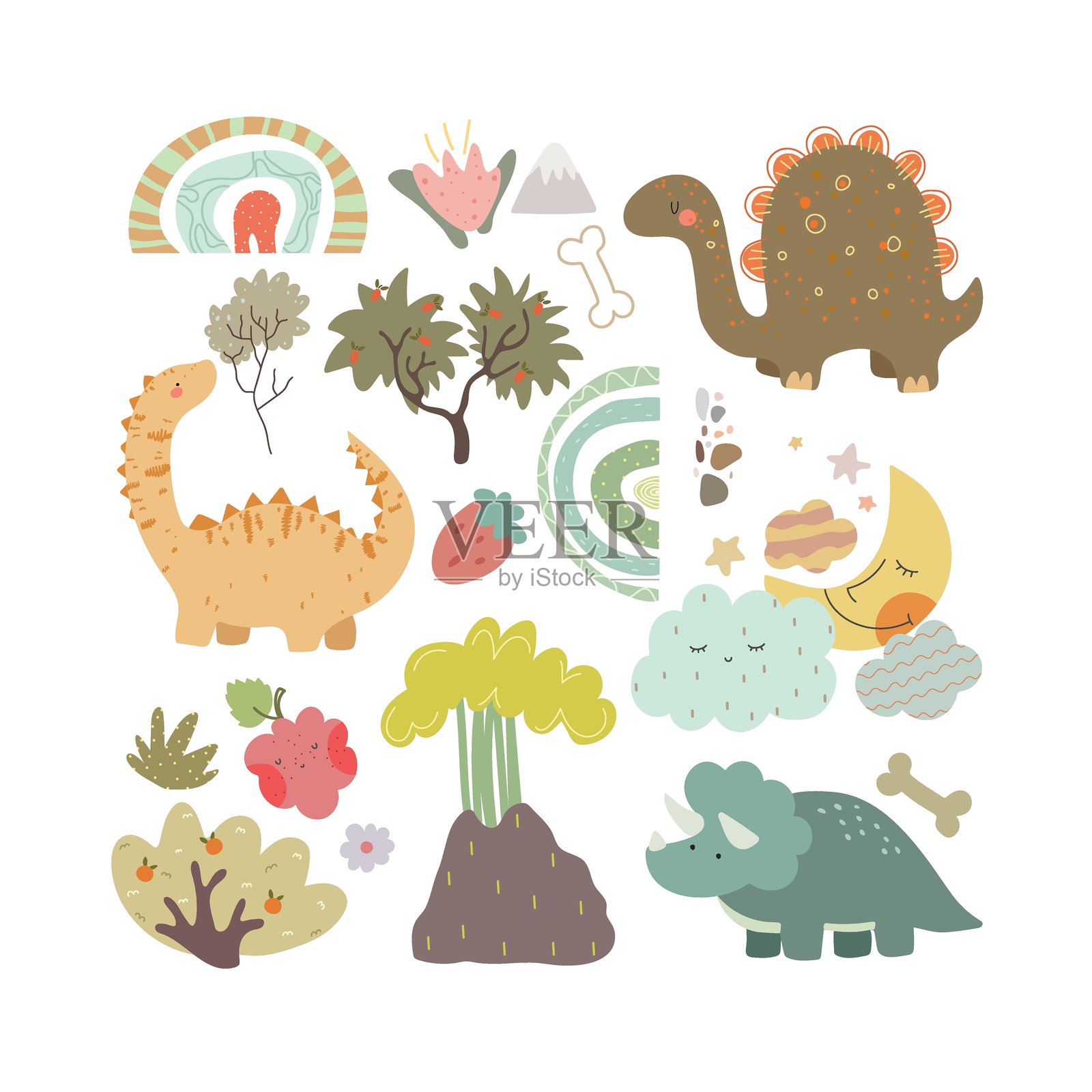 设置恐龙 000-8 A插画图片素材