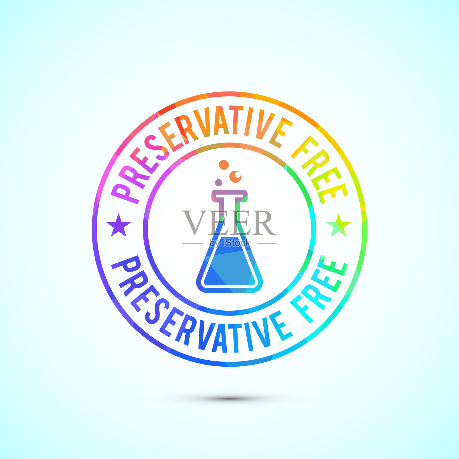 无防腐剂图标设计插图。低多边形风格的无防腐剂标志符号插画图片素材