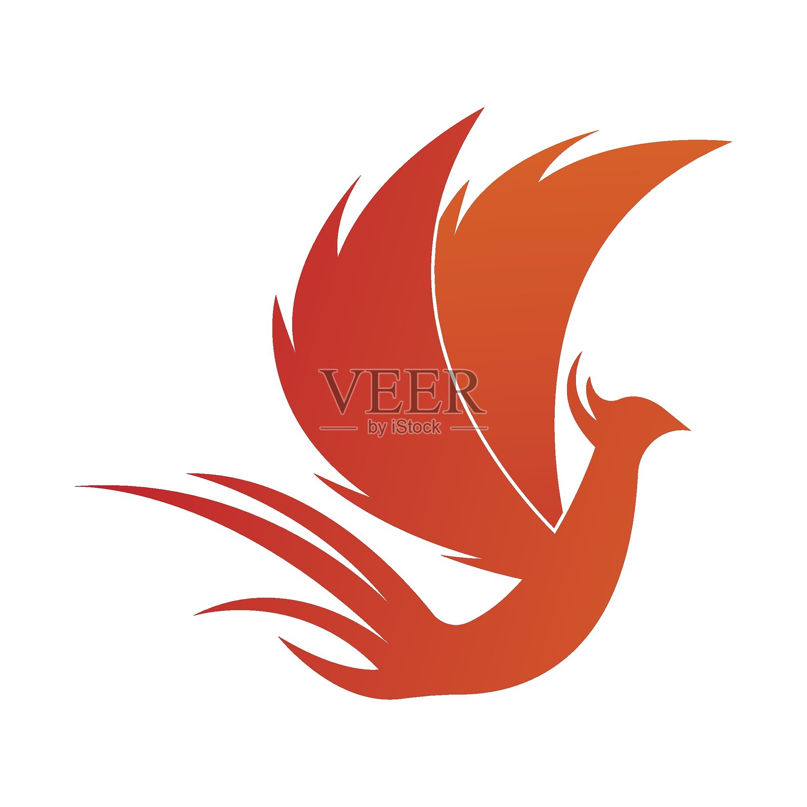 凤凰火鸟标志矢量平面设计插画图片素材