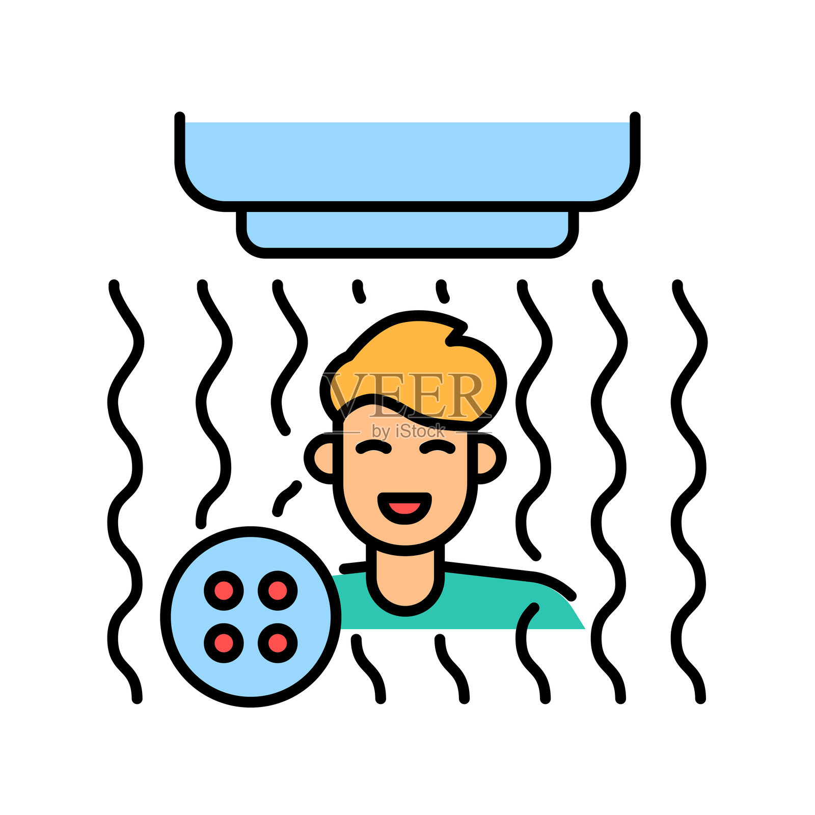 红光疗法颜色扁平图标，适用于数字和印刷项目。插画图片素材