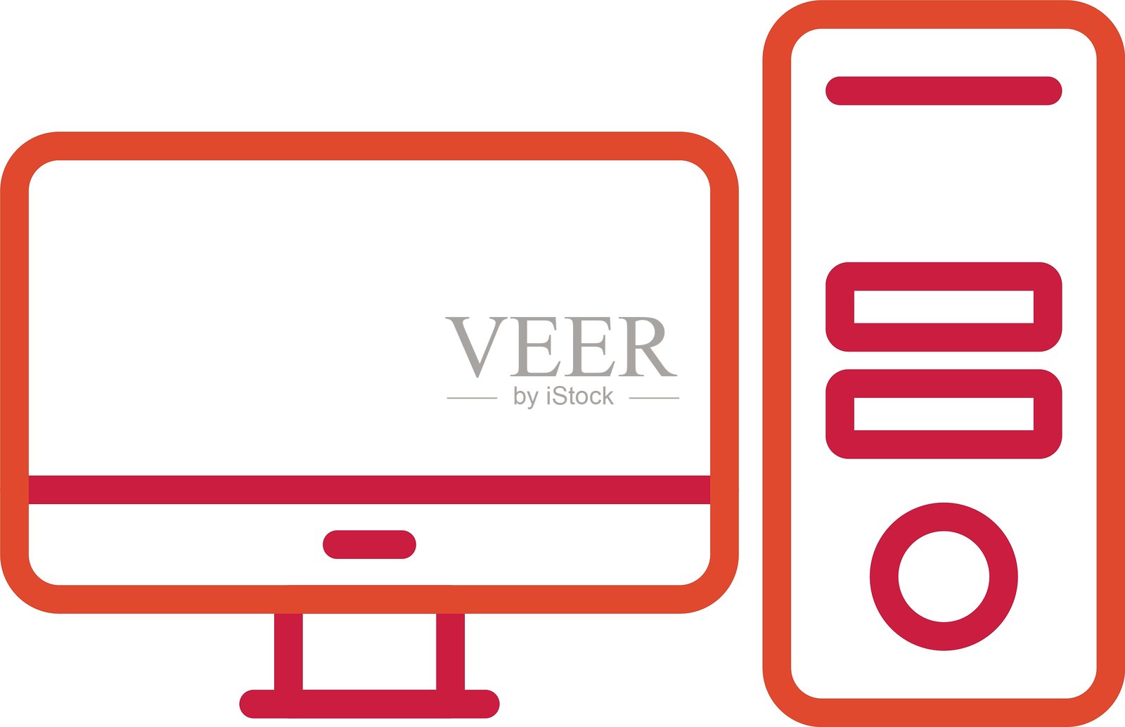 电脑塔图标插画图片素材