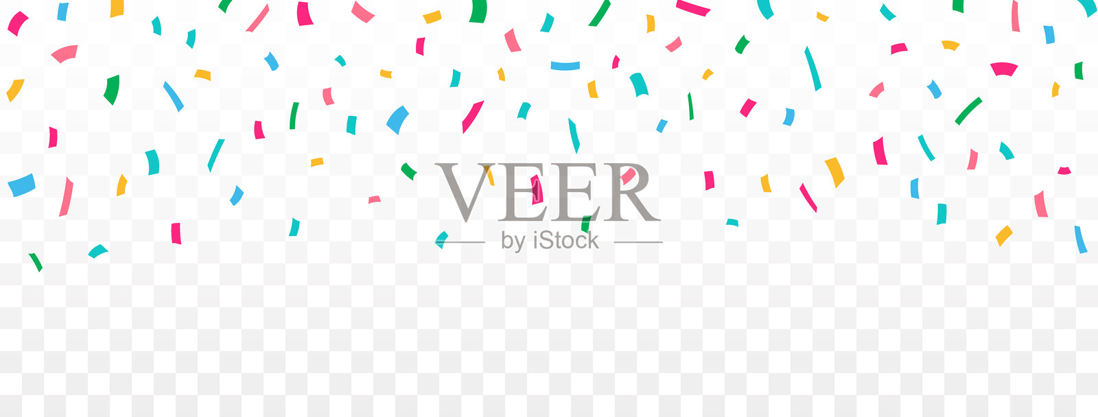 节日五彩缤纷的彩纸屑在白色背景上飘落，适用于生日、派对、节日集会、庆祝和祝贺。矢量平面设计。插画图片素材