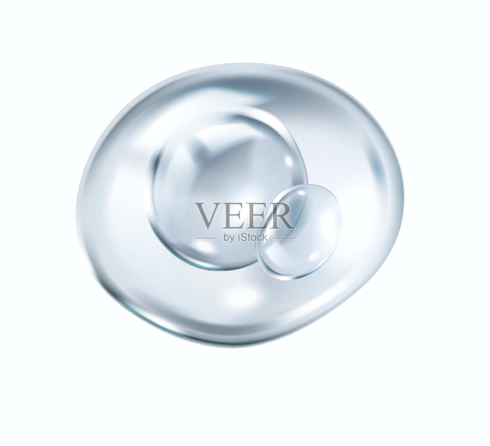 胶原蛋白分子气泡漂浮在银色膜内插画图片素材