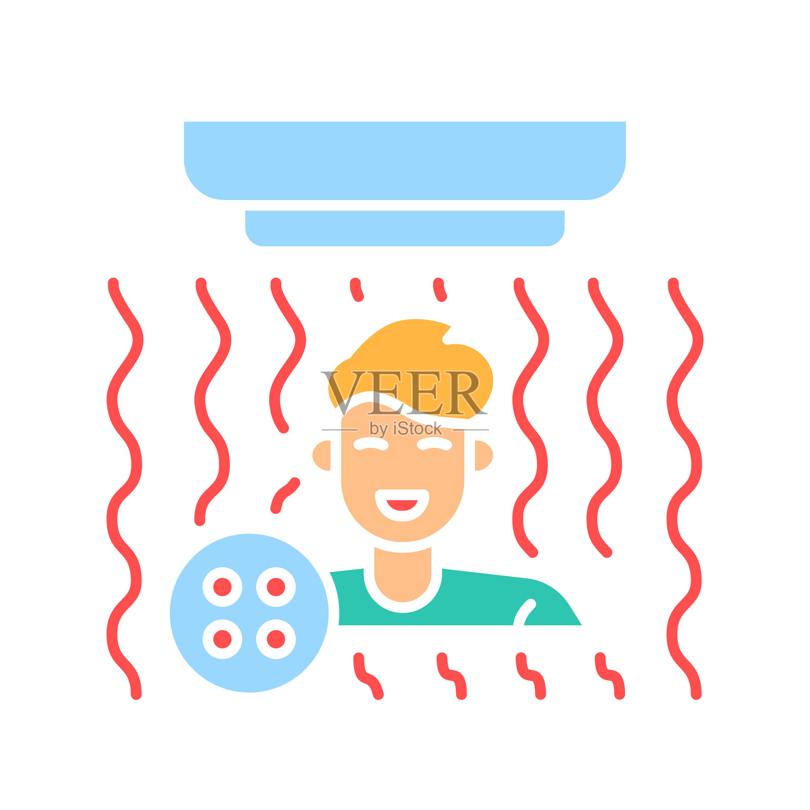 红光疗法颜色扁平图标，适用于数字和印刷项目。插画图片素材