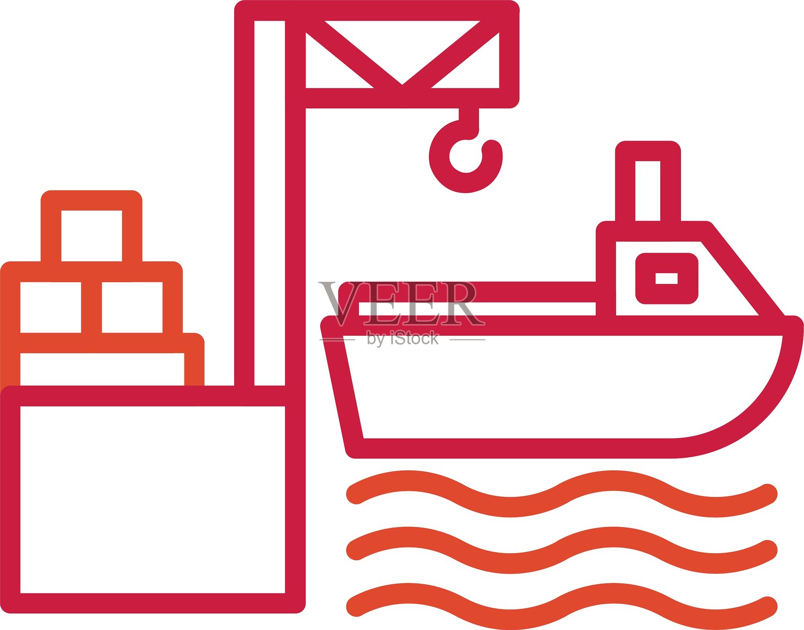 港口图标插画图片素材