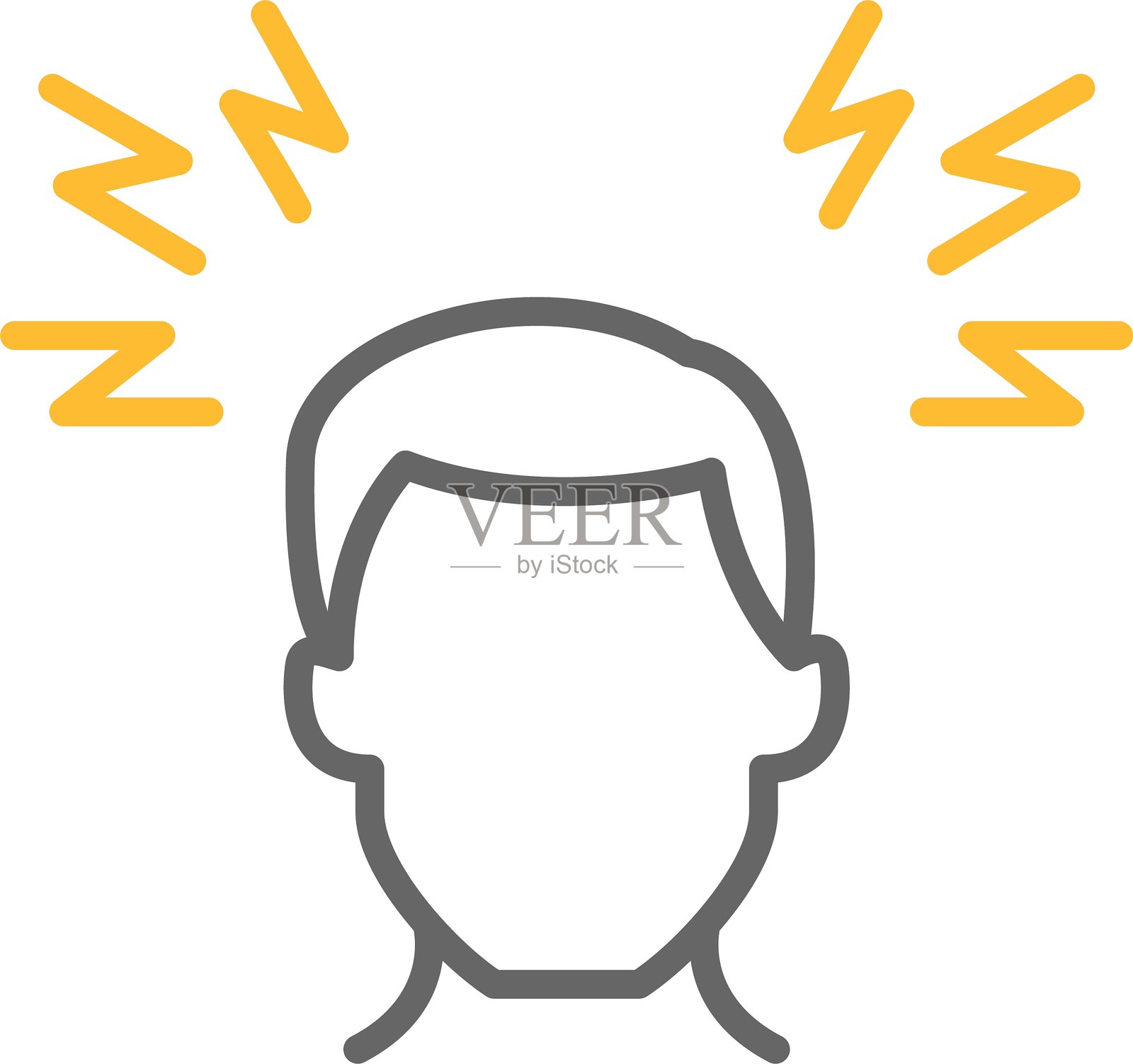 头痛图标插画图片素材