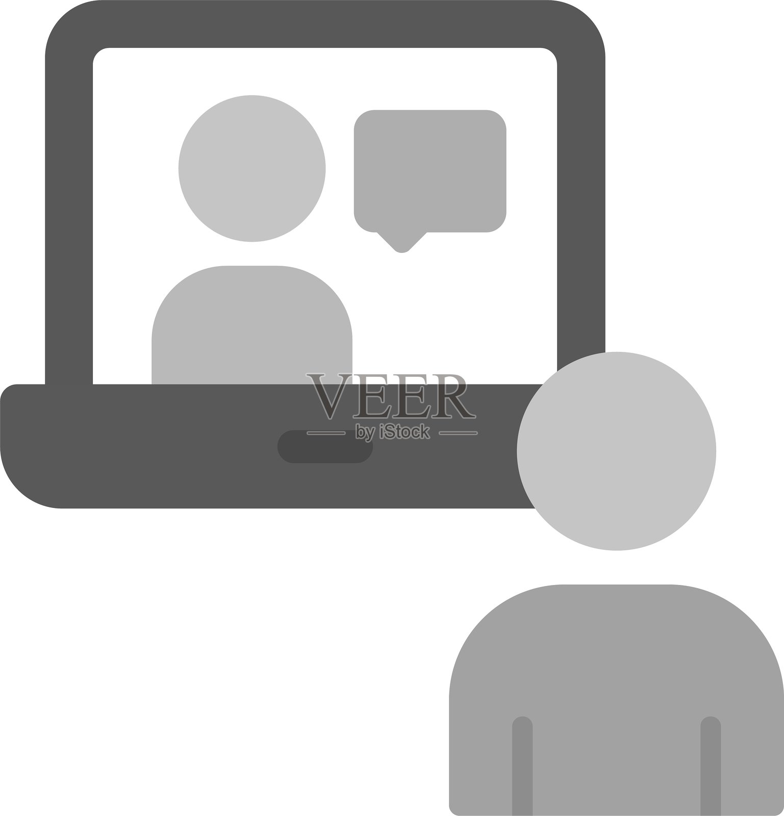 在线会议图标插画图片素材