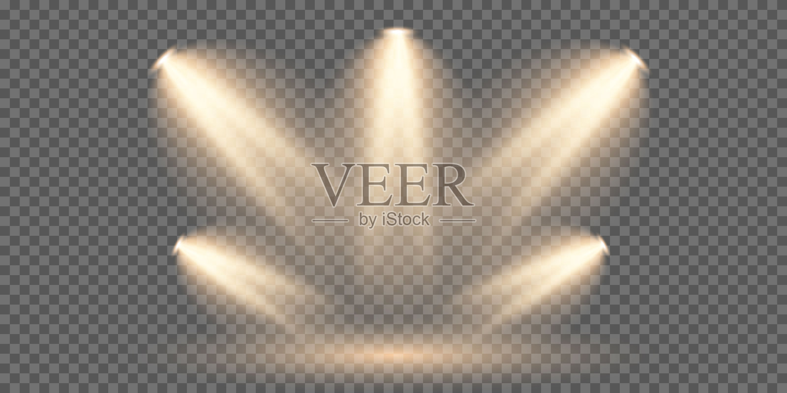 舞台灯光。明亮的聚光灯照明。光效。插画图片素材