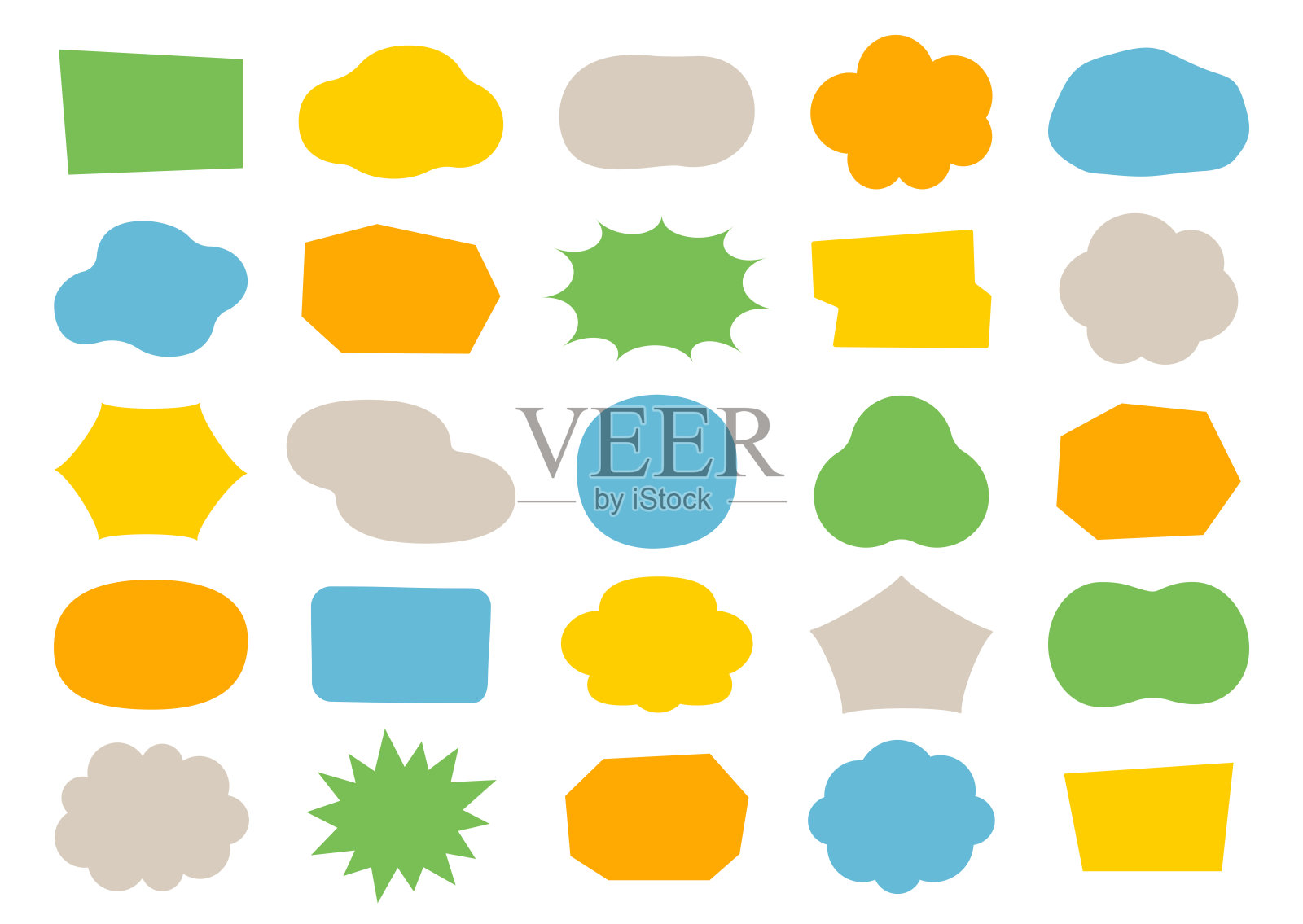 无边框的简单背景气泡框装饰插图矢量变体插画图片素材