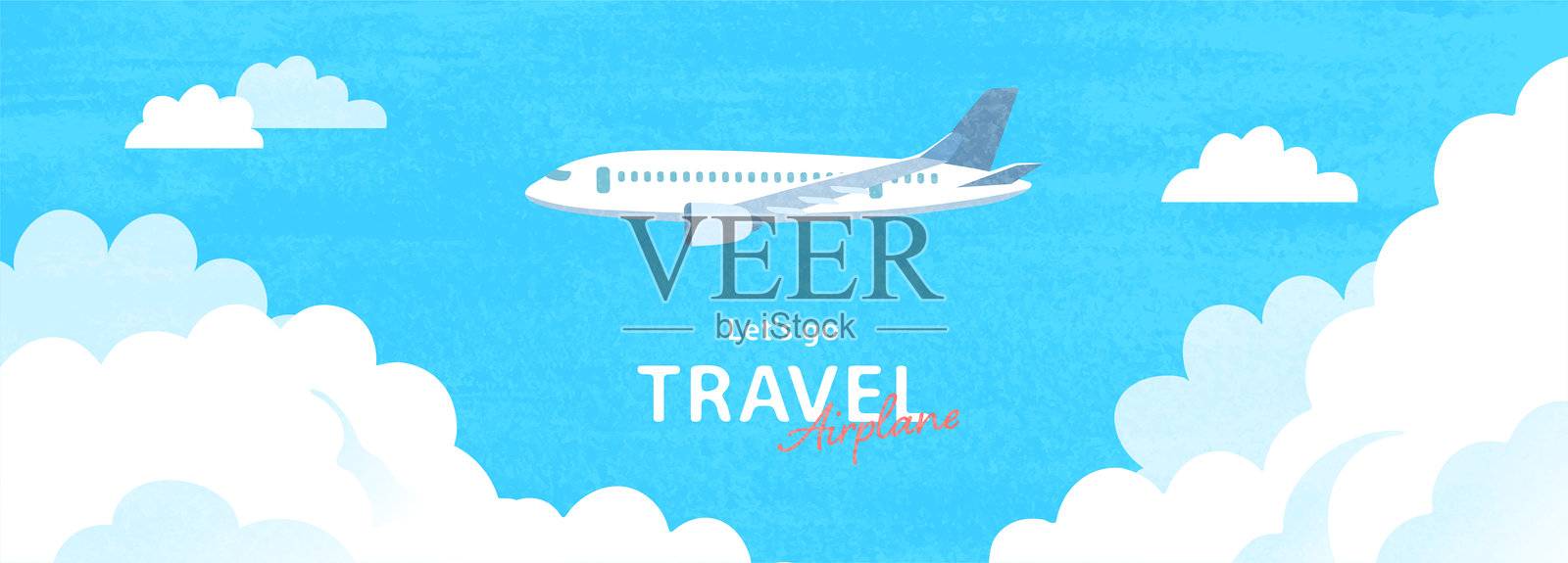 水彩飞机插图素材插画图片素材