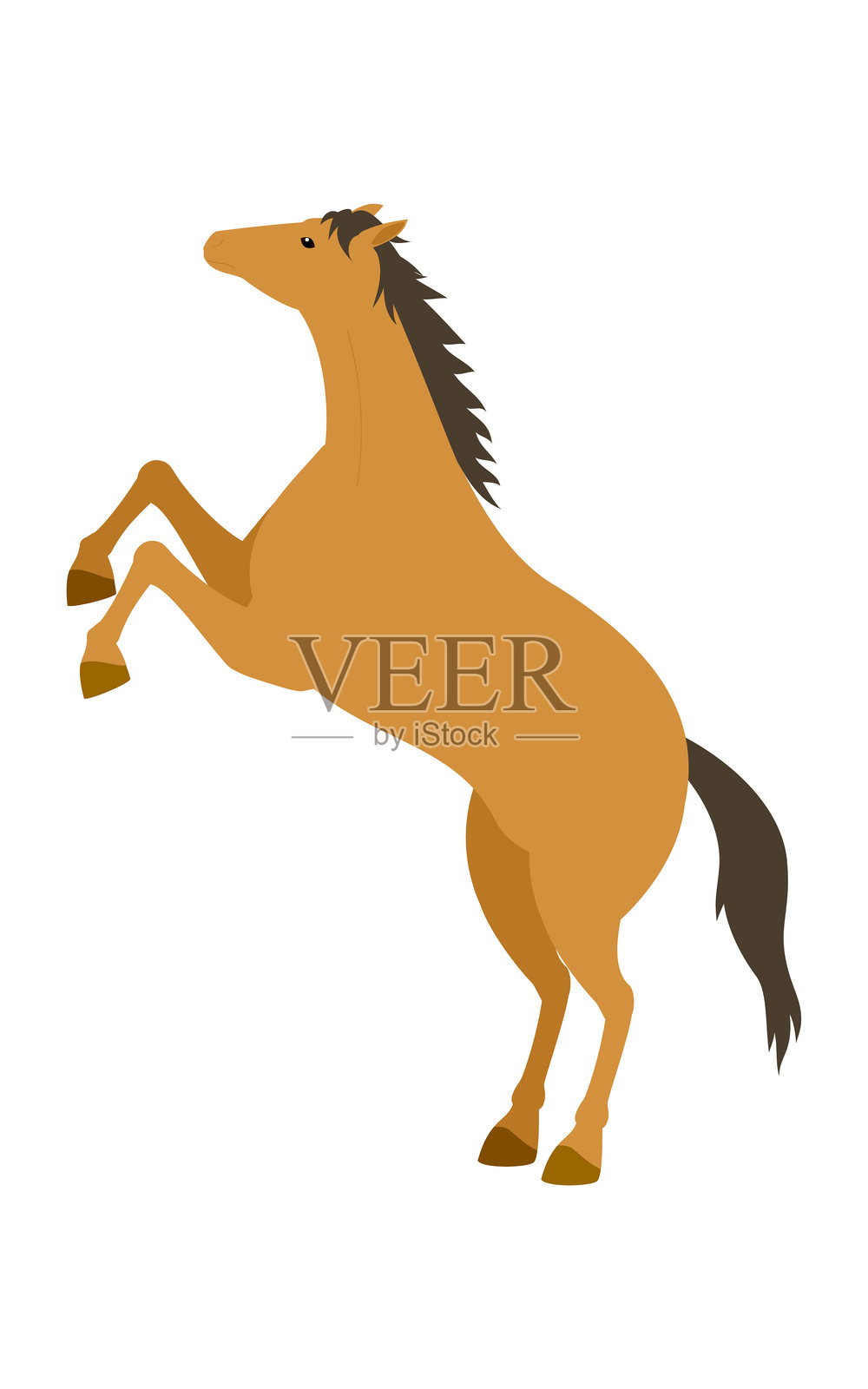 简单的马奔跑的矢量插图插画图片素材