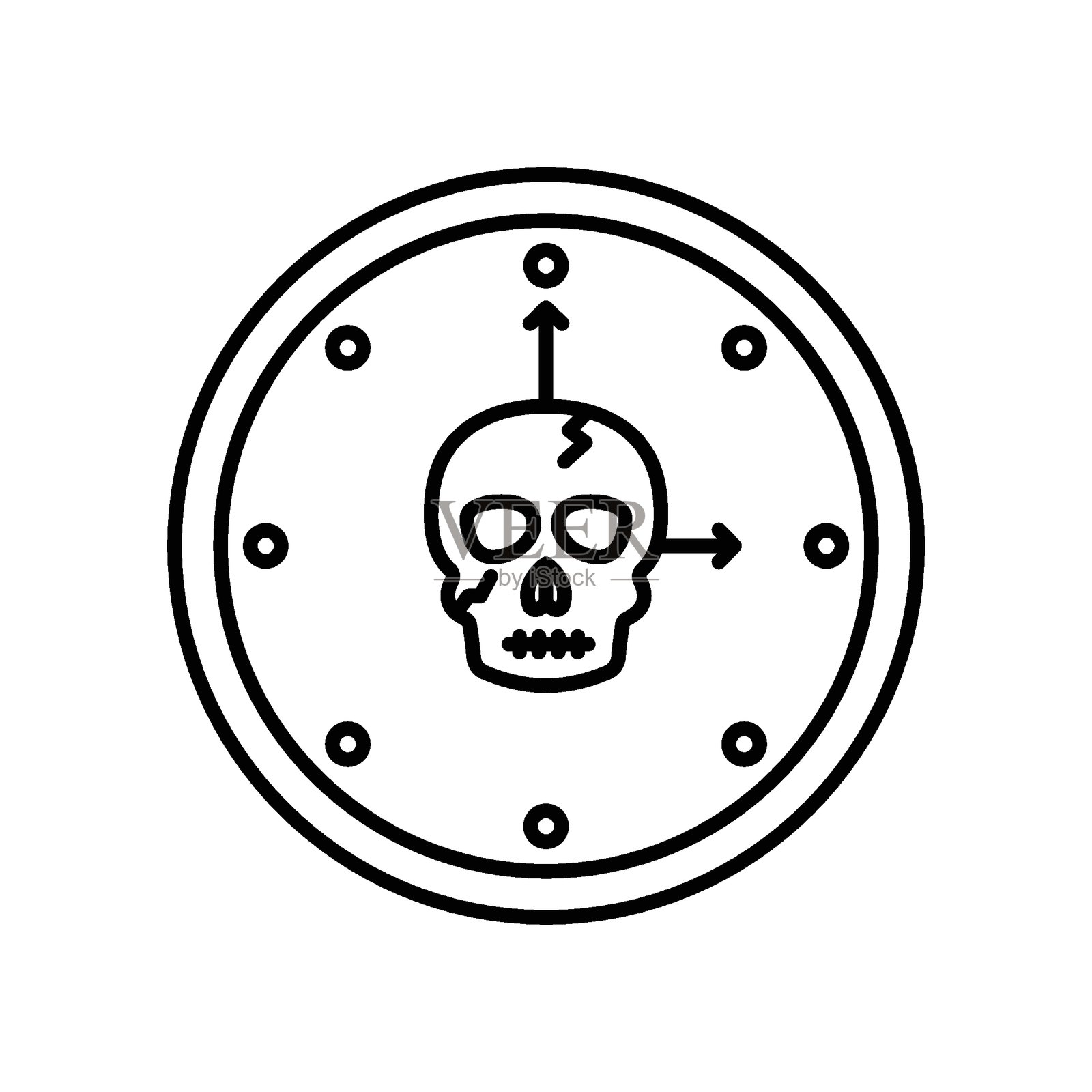 时间机器平面矢量图标，易于修改或编辑插画图片素材