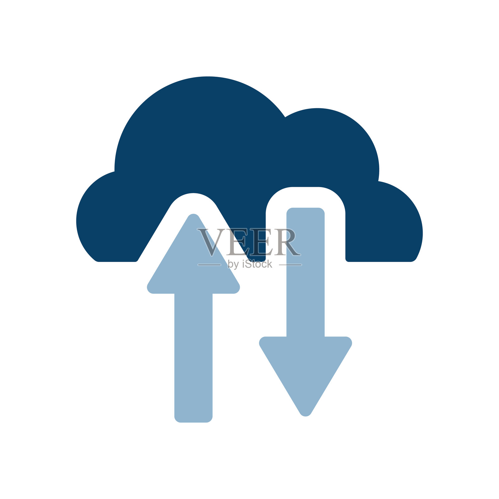 云和箭头图标插图插画图片素材