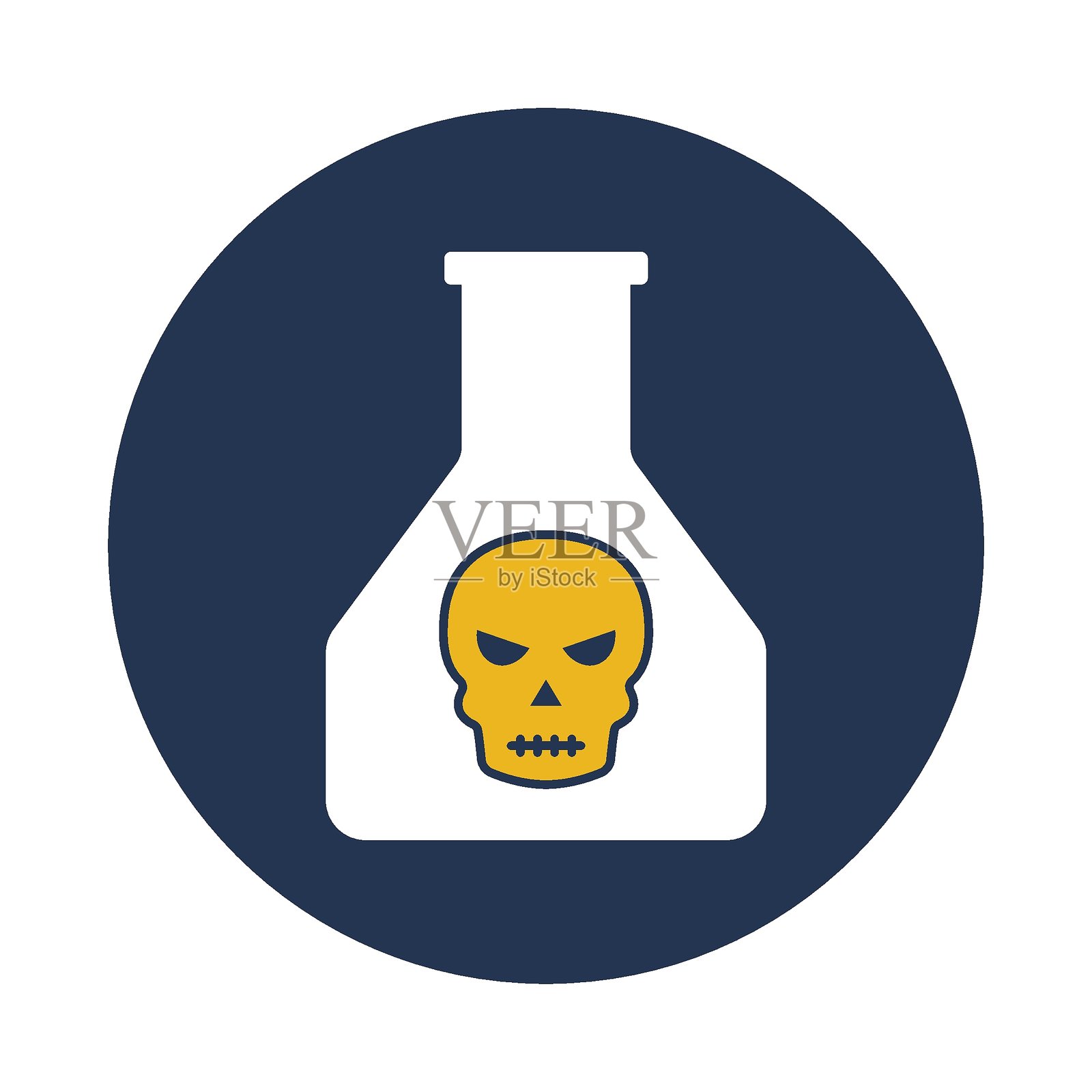 危险毒药扁平矢量图标，易于修改或编辑插画图片素材