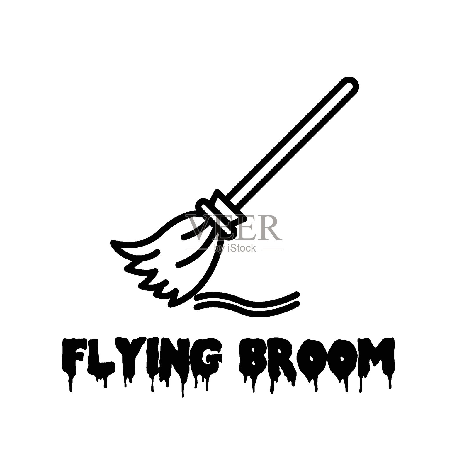 可轻松修改或编辑的扁平羽毛掸子矢量图标插画图片素材